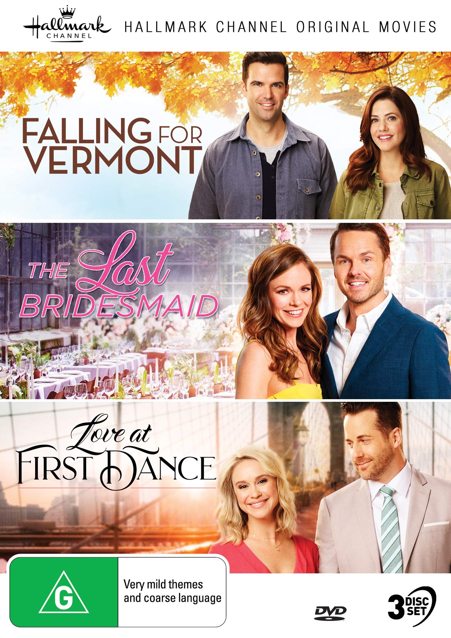 Hallmark 3 Movie Collection DVD Set - Falling For Vermont, The Last Bridesmaid & Love at First Dance - Romantic Comedy Films for Date Night, Girls Night & Holiday Movie Marathons