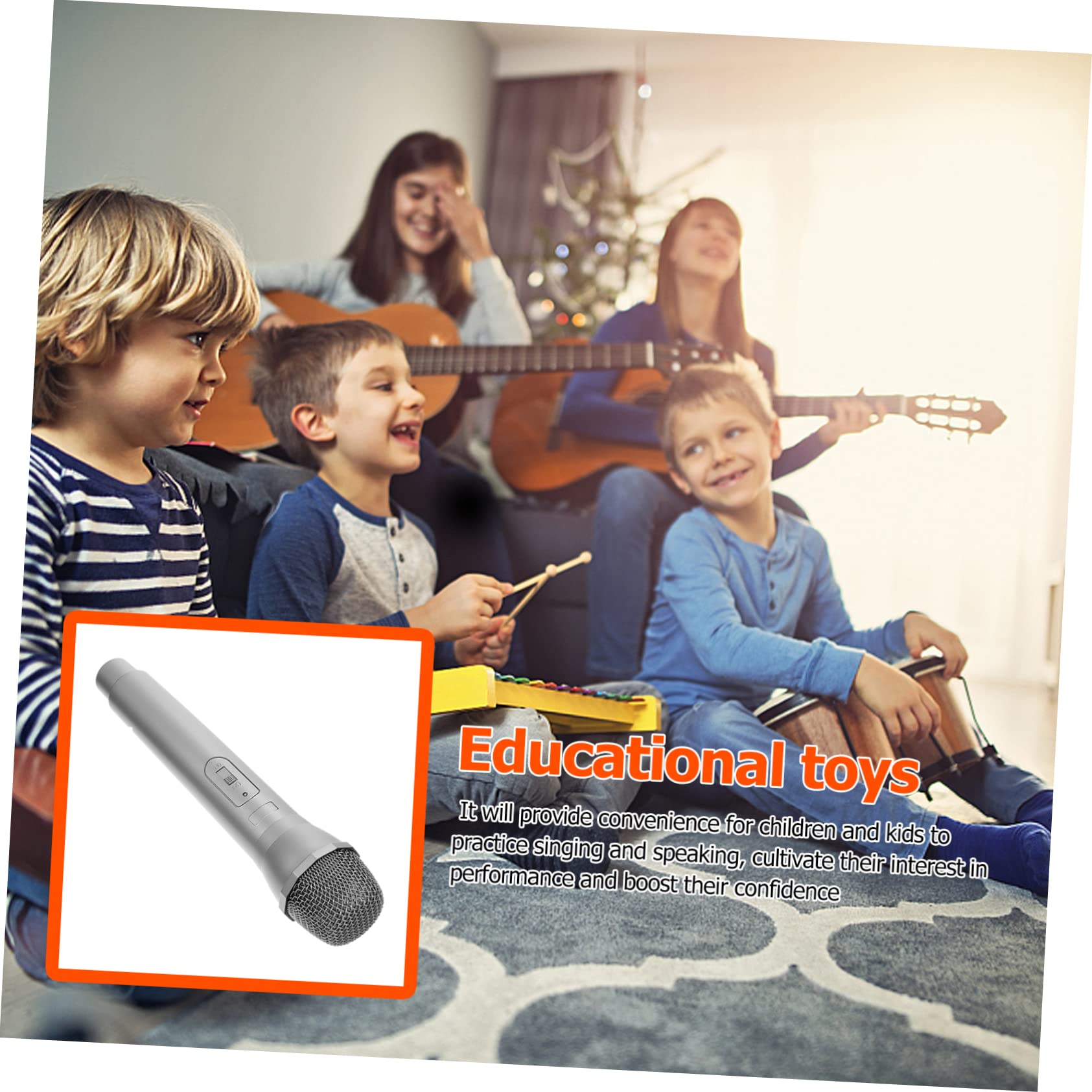CIYODO Kids Toy Microphone - Silver Bath & Outdoor Play Toy for Toddlers, Pretend Singing Microphone for Dress Up & Fun (Great for Bath Time, Pool Parties & Role Play)