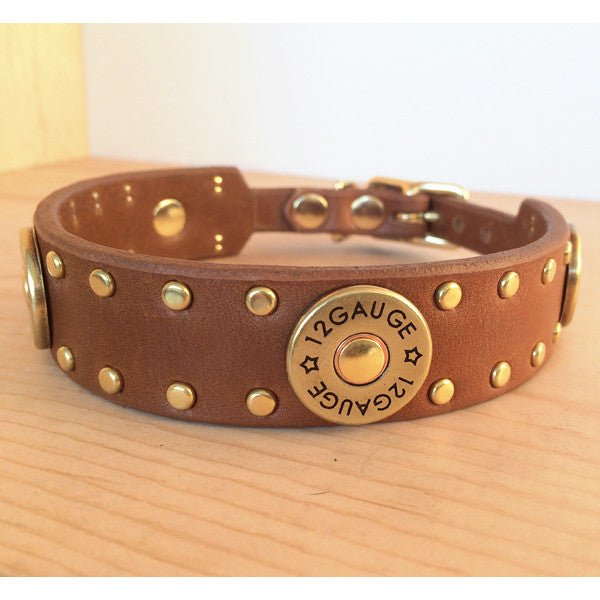 Premium Outlaw Leather Dog Collar - Handmade Genuine Leather Pet Collar with Heavy Duty Buckle for Medium & Large Dogs - Perfect for Training, Walking & Outdoor Adventures