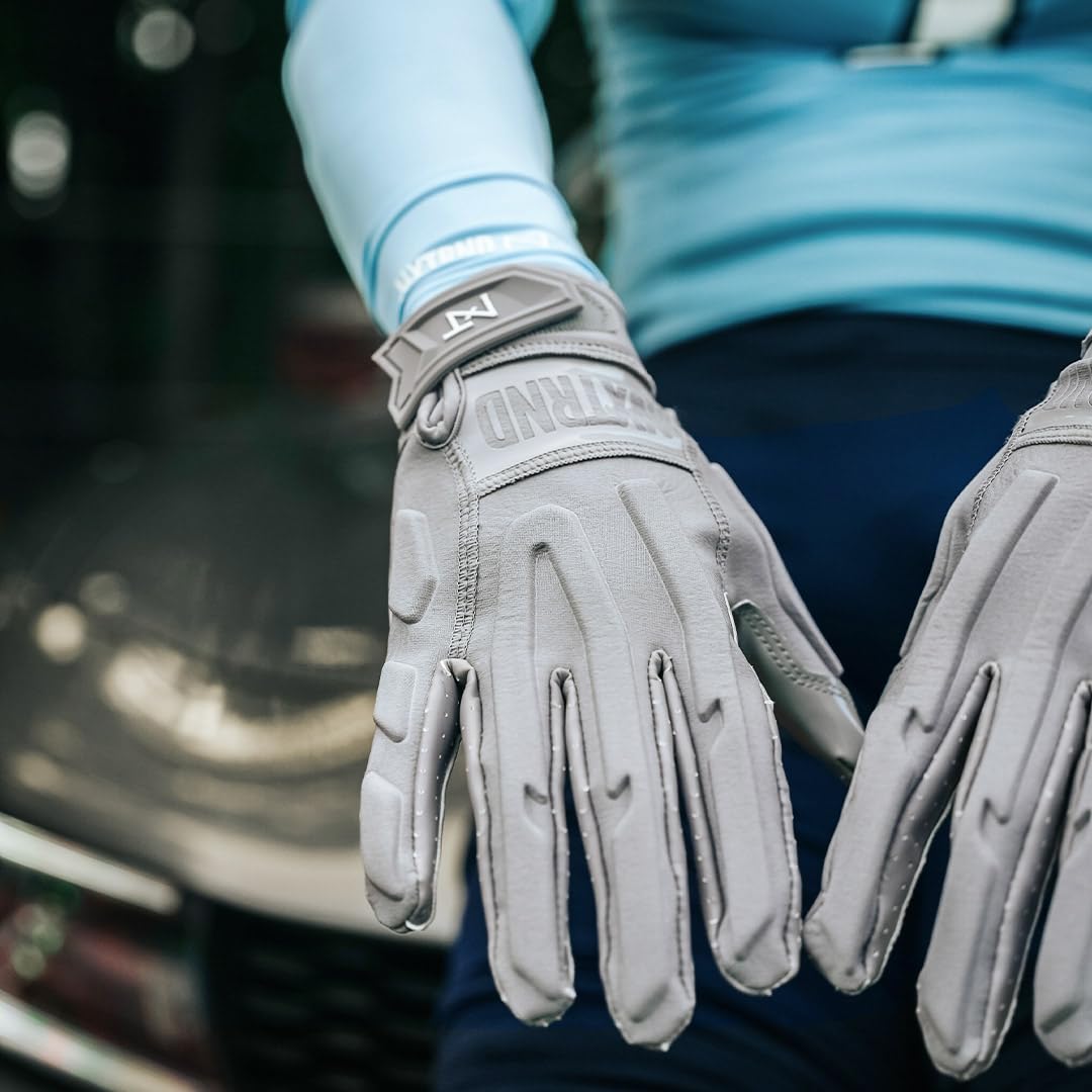 Nxtrnd G3 Padded Football Gloves - Sticky Grip Receiver & Lineman Gloves for Enhanced Catching & Blocking - Perfect for Training, Games & Outdoor Sports