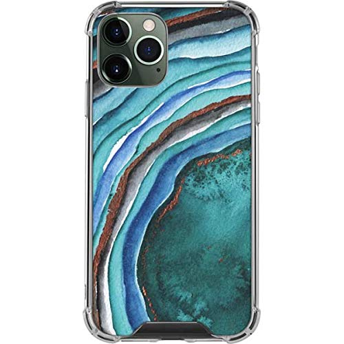 Skinit Clear Phone Case for iPhone 12 Pro - Turquoise Watercolor Geode Design | Protective Slim Cover | Perfect for Everyday Use & Gift Giving