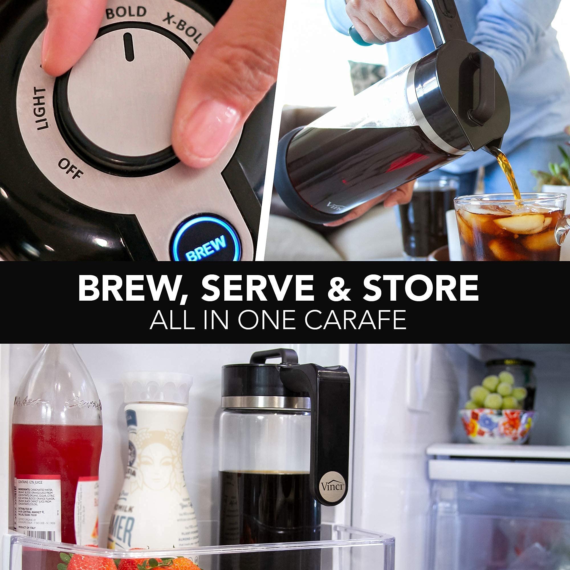 Hands-Free Automated Electric Citrus Juicer & Cold Brew Coffee Maker Combo - Perfect for Breakfast, Brunch, and Healthy Home Brewing