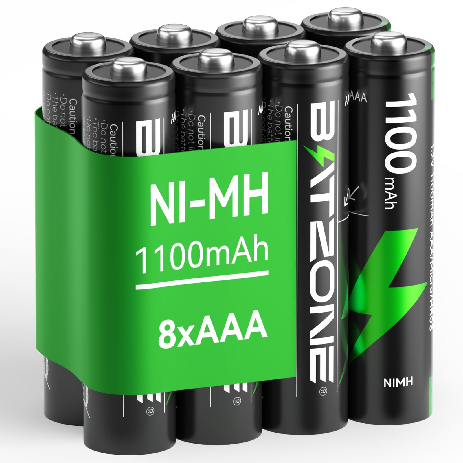 8 Pack Rechargeable AAA Batteries 1100mAh - High Capacity Ni-MH Triple A Batteries with Low Self Discharge & Long-Lasting Power - Perfect for Cameras, Toys, Remote Controls, and Electronic Devices