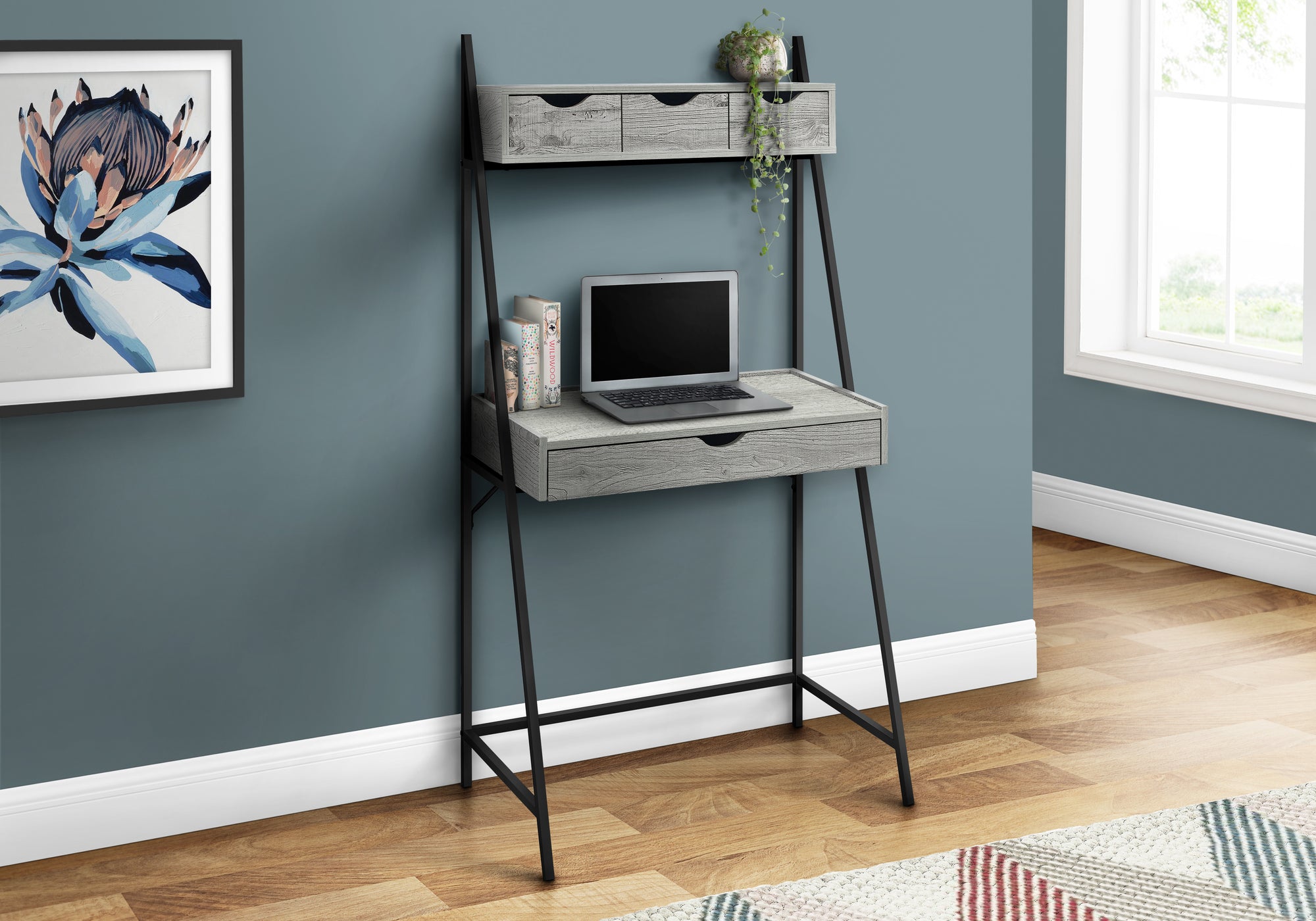 32L Office Series Grey & Black Metal Storage Cabinet - Perfect for Home, Office, and Classroom Organization