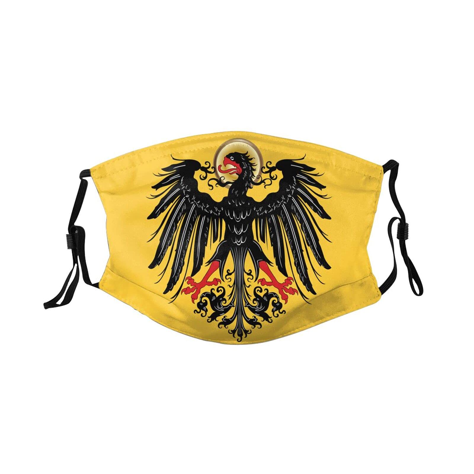 Holy Roman Empire Flag Face Mask for Men & Women - Washable, Reusable with Filter Pocket - Perfect for Historical Reenactments, Cosplay & Outdoor Activities
