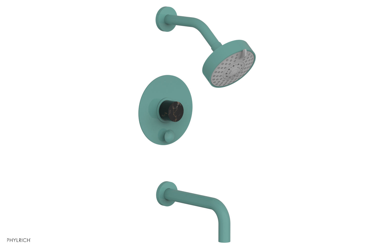 BASIC II Pressure Balance Tub and Shower Set - Black Marble Finish, 230 28 Series | Perfect for Modern Bathroom Renovations & Spa-Like Showers