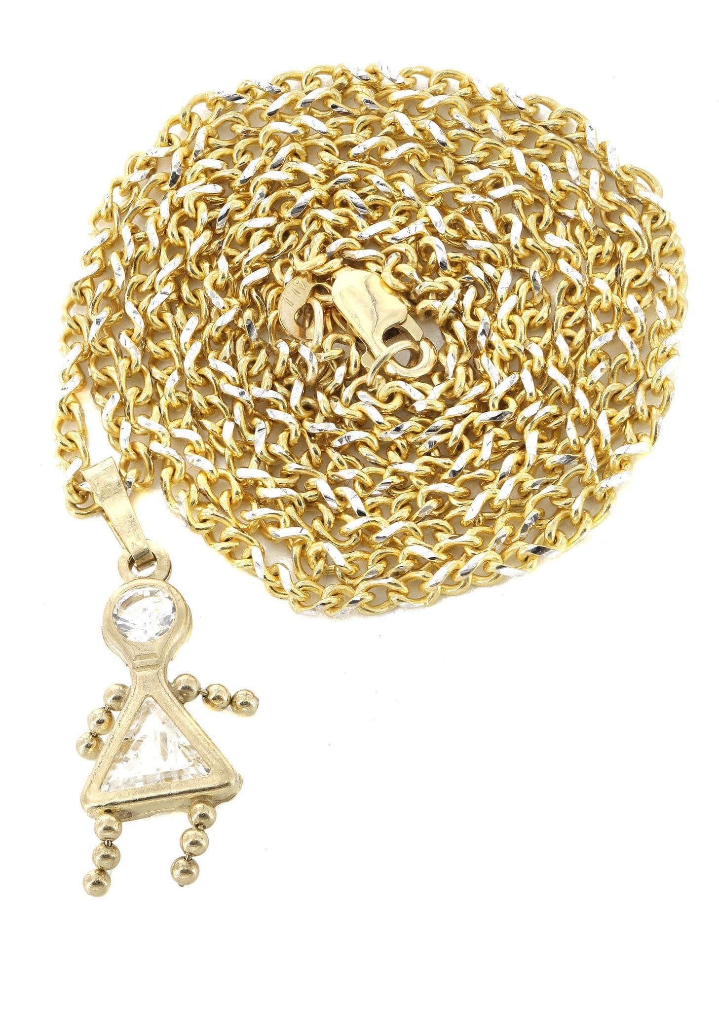 10K Yellow Gold Fancy Link Children's Necklace - 5.3 Grams | Elegant Kids Jewelry for Birthdays, Christenings & Special Occasions