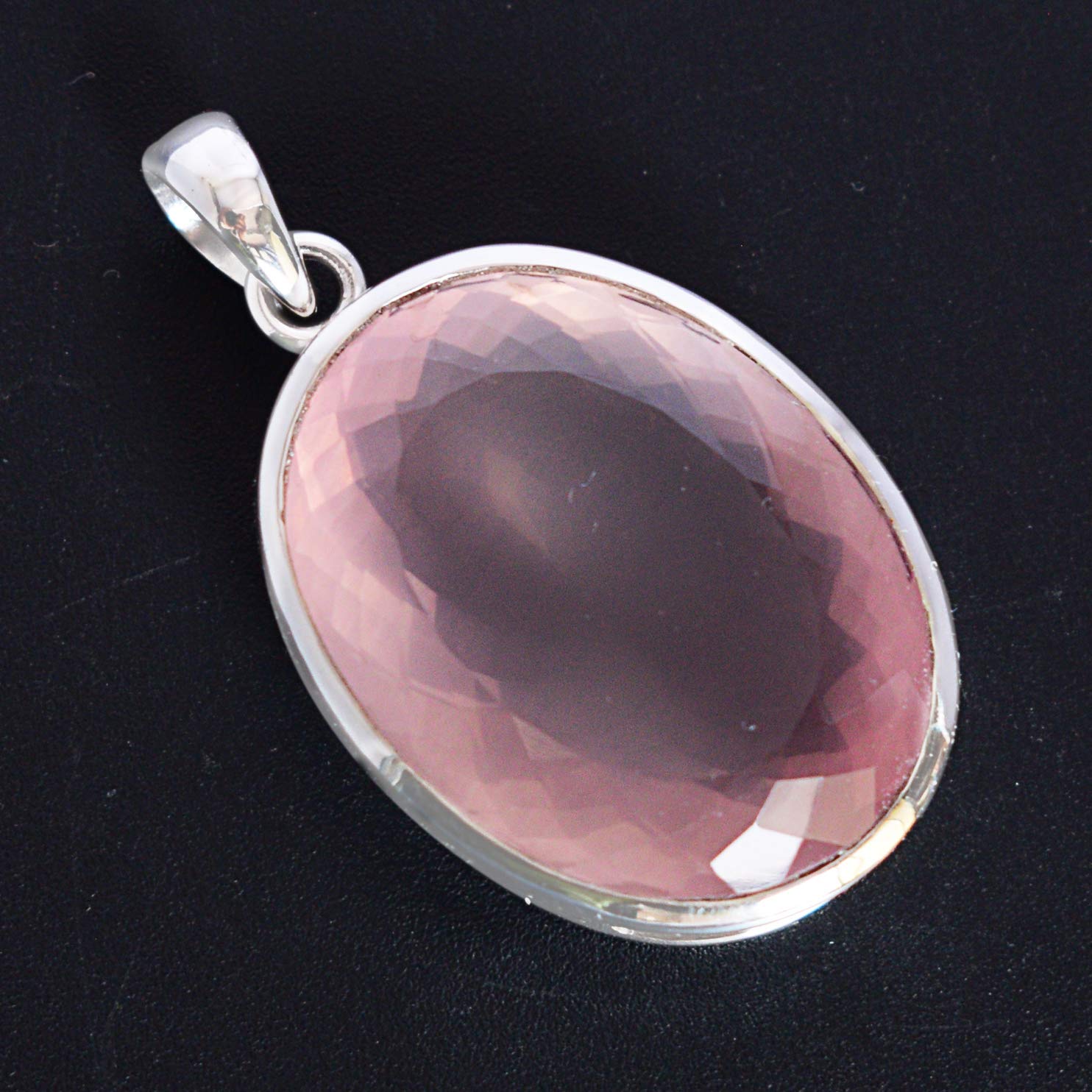 Rose Quartz Gemstone 925 Sterling Silver Pendant Necklace - Handmade Spiritual Jewelry for Women, Healing Crystal Gift for Birthday, Valentine's Day | Perfect for Meditation, Energy Balancing & Everyday Wear