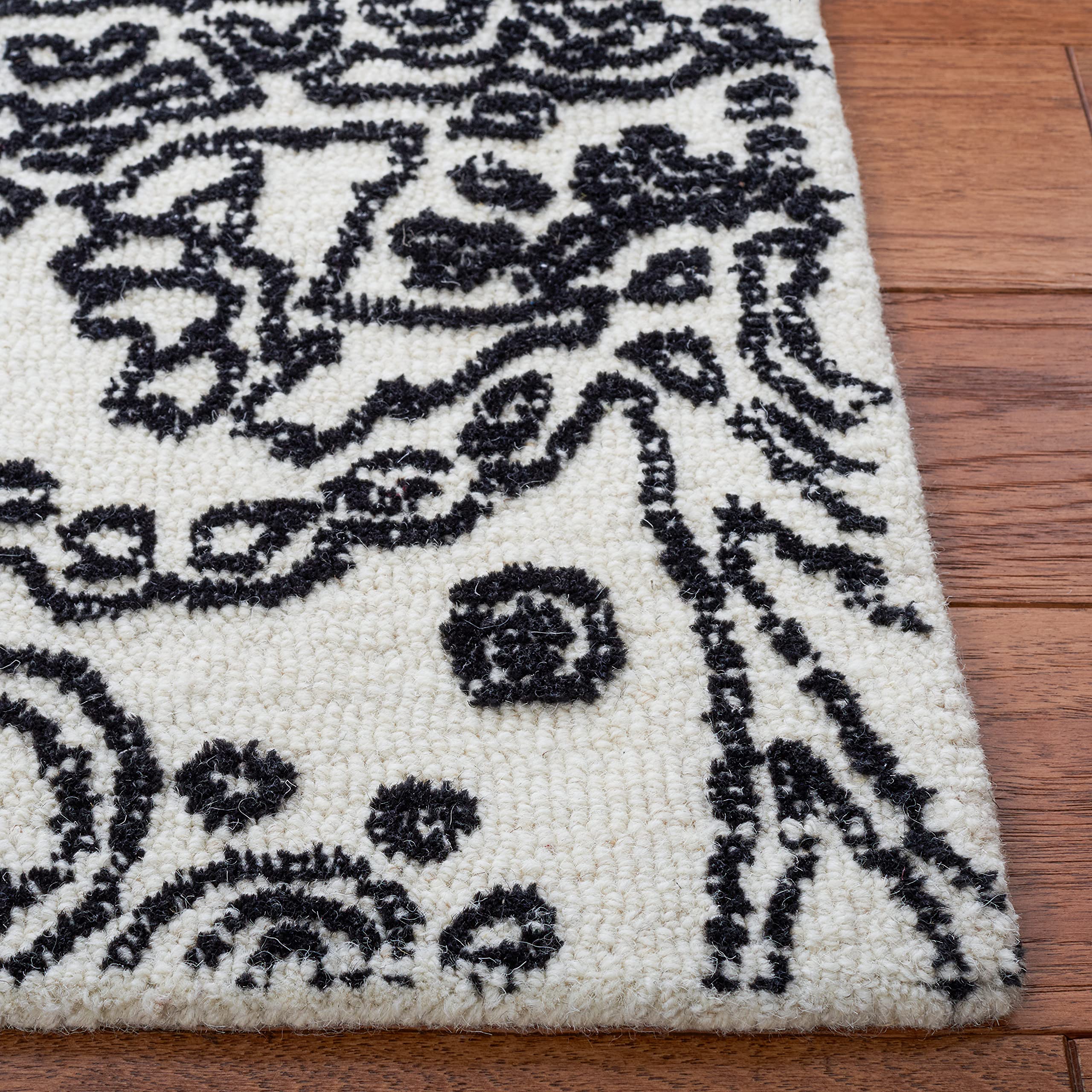 SAFAVIEH Metro Collection 6' x 9' Ivory Black MET993A Handmade Premium Wool Area Rug - Perfect for Living Room, Dining Room, Bedroom & Home Decor