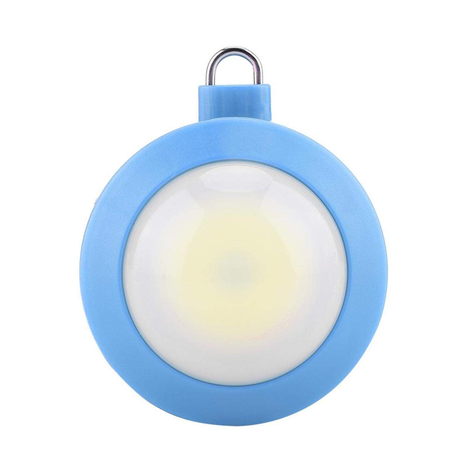 Mini COB LED Camping Light with Hook - Portable Round Tent Light for Outdoor Camping, Hiking, Backpacking & Emergency Use - Perfect for Living Room, Patio, Garden (Blue)