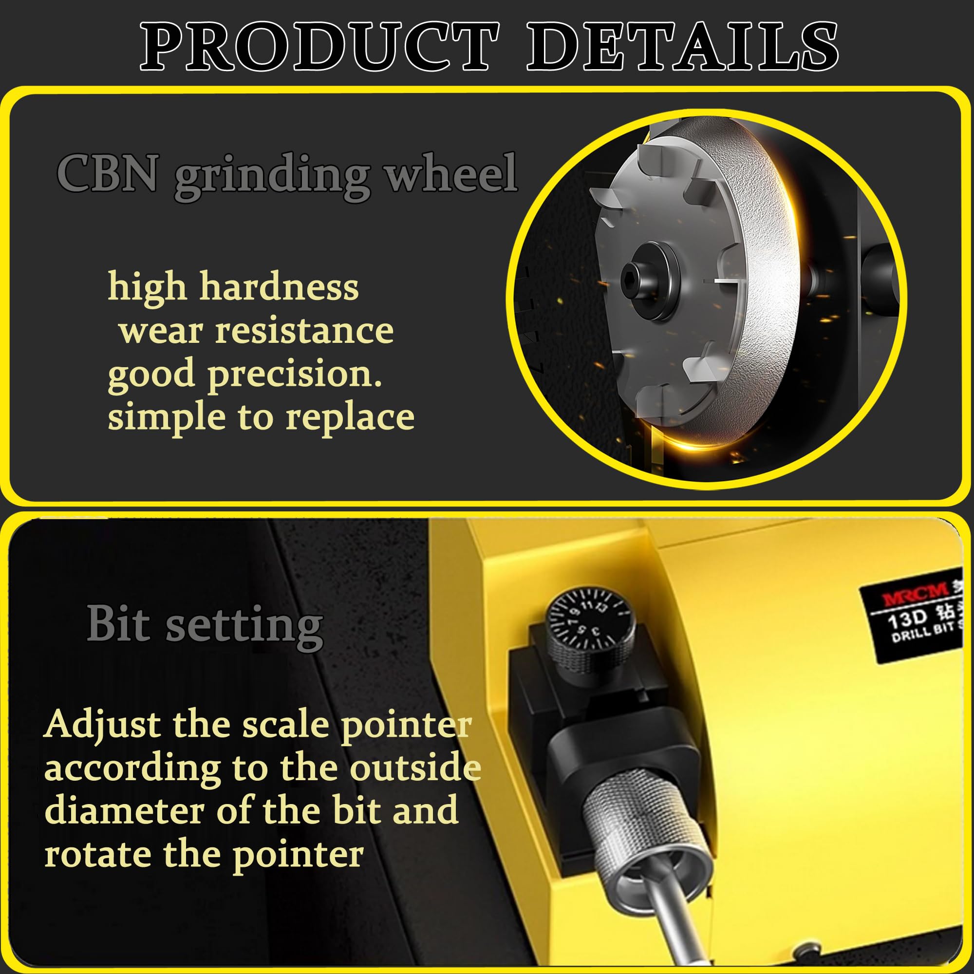 Industrial Drill Bit Grinding Machine & Sharpener for ф3-ф13mm Bits | 13D Angle Grinder | Perfect for Metalworking, Woodworking & DIY Projects