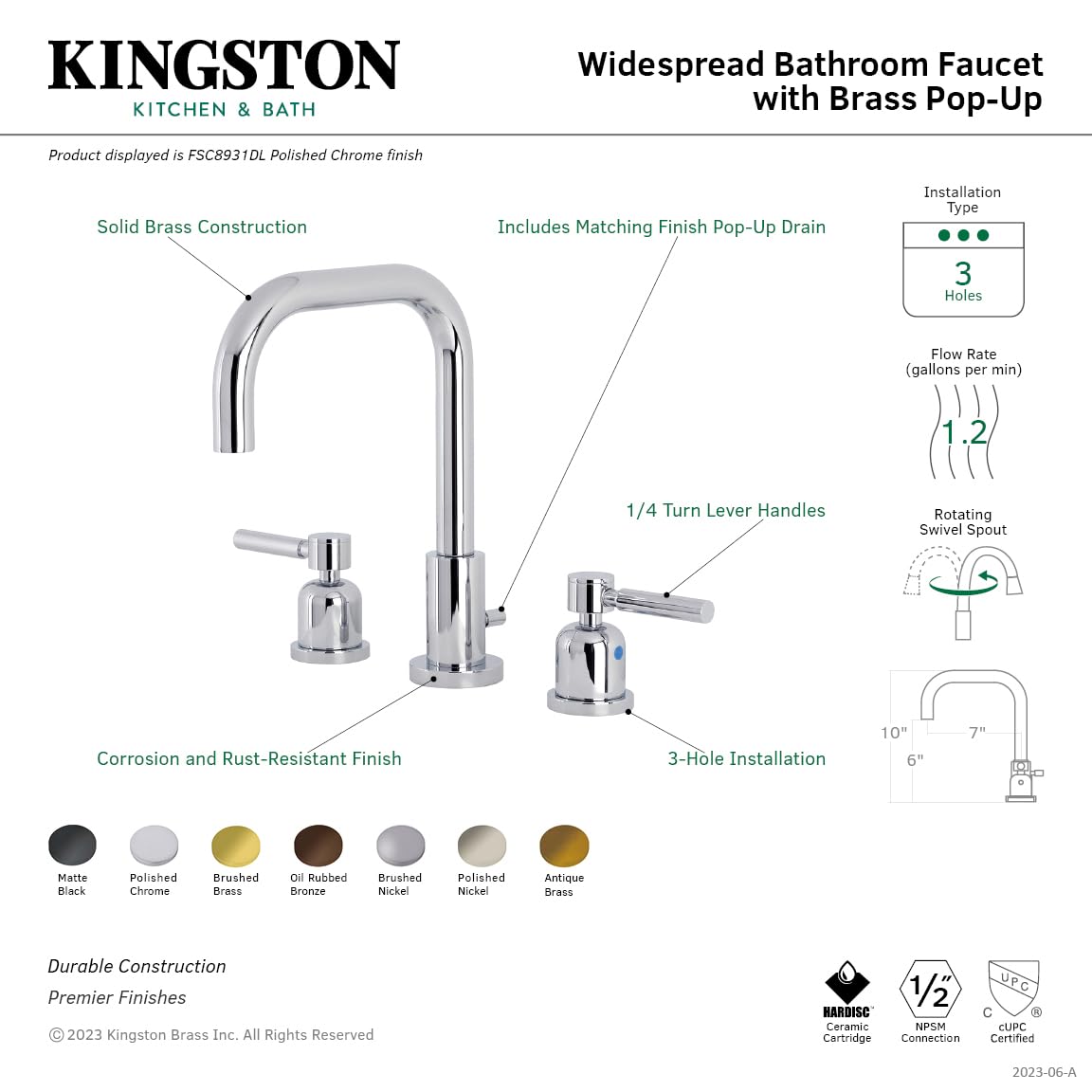 Kingston Brass FSC8930DL Concord 8