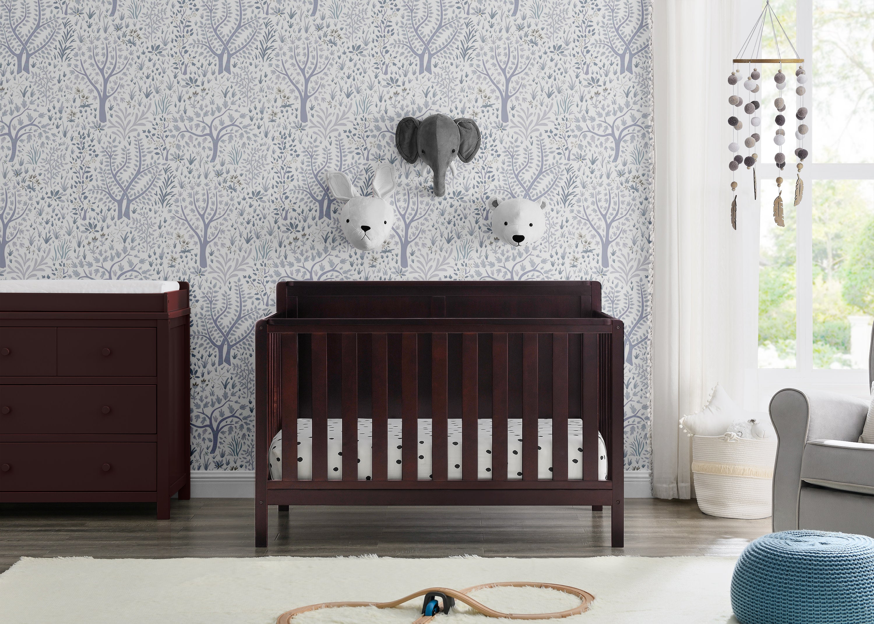 Hartley 6-in-1 Convertible Baby Crib - Toddler Bed & Full-Size Bed Frame - Nursery Furniture for Boys & Girls - Perfect for Newborn to Teen Years