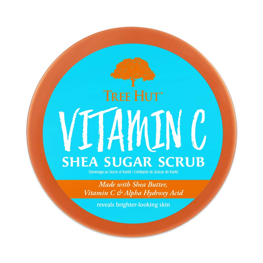 Tree Hut Vitamin C Shea Sugar Scrub - 18 oz Ultra Hydrating & Exfoliating Body Scrub for Smooth, Glowing Skin | Essential Nourishing Body Care for Dry Skin, Shower & Spa Use