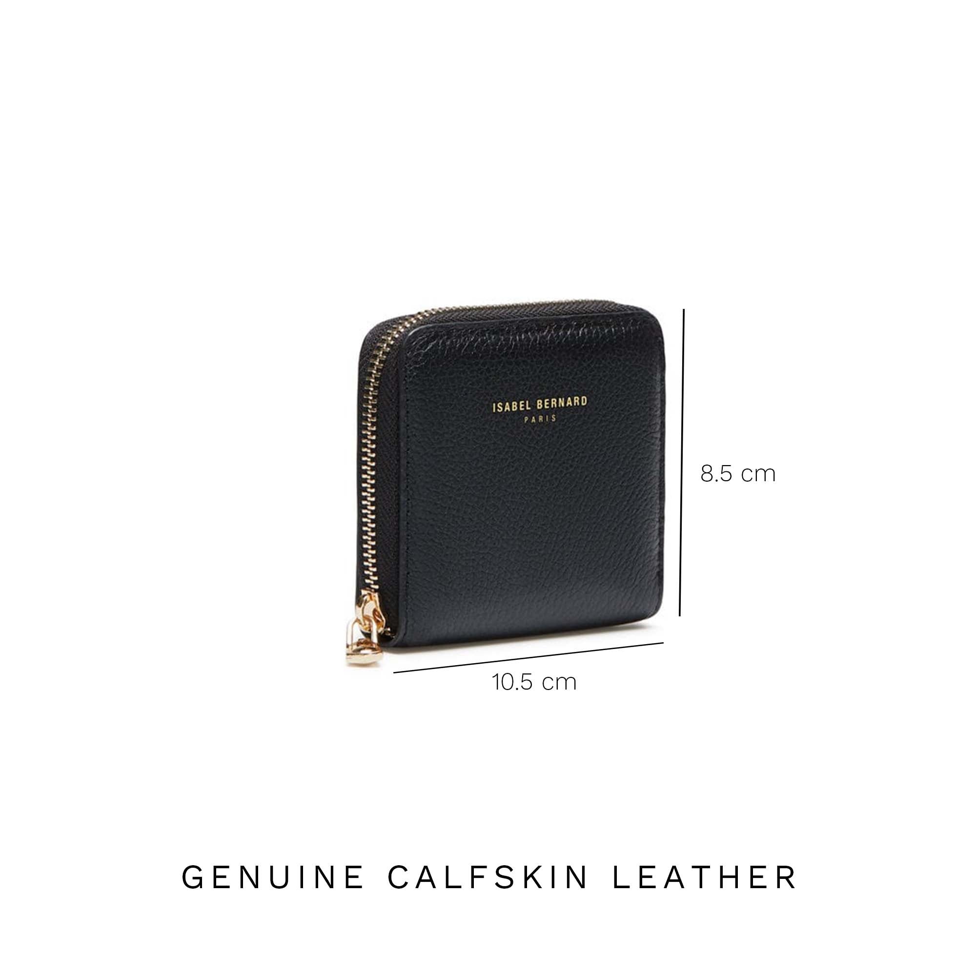 Isabel Black Calfskin Leather Handbag and Wallet Set for Women - Luxury Gift for Birthday, Anniversary, and Special Occasions