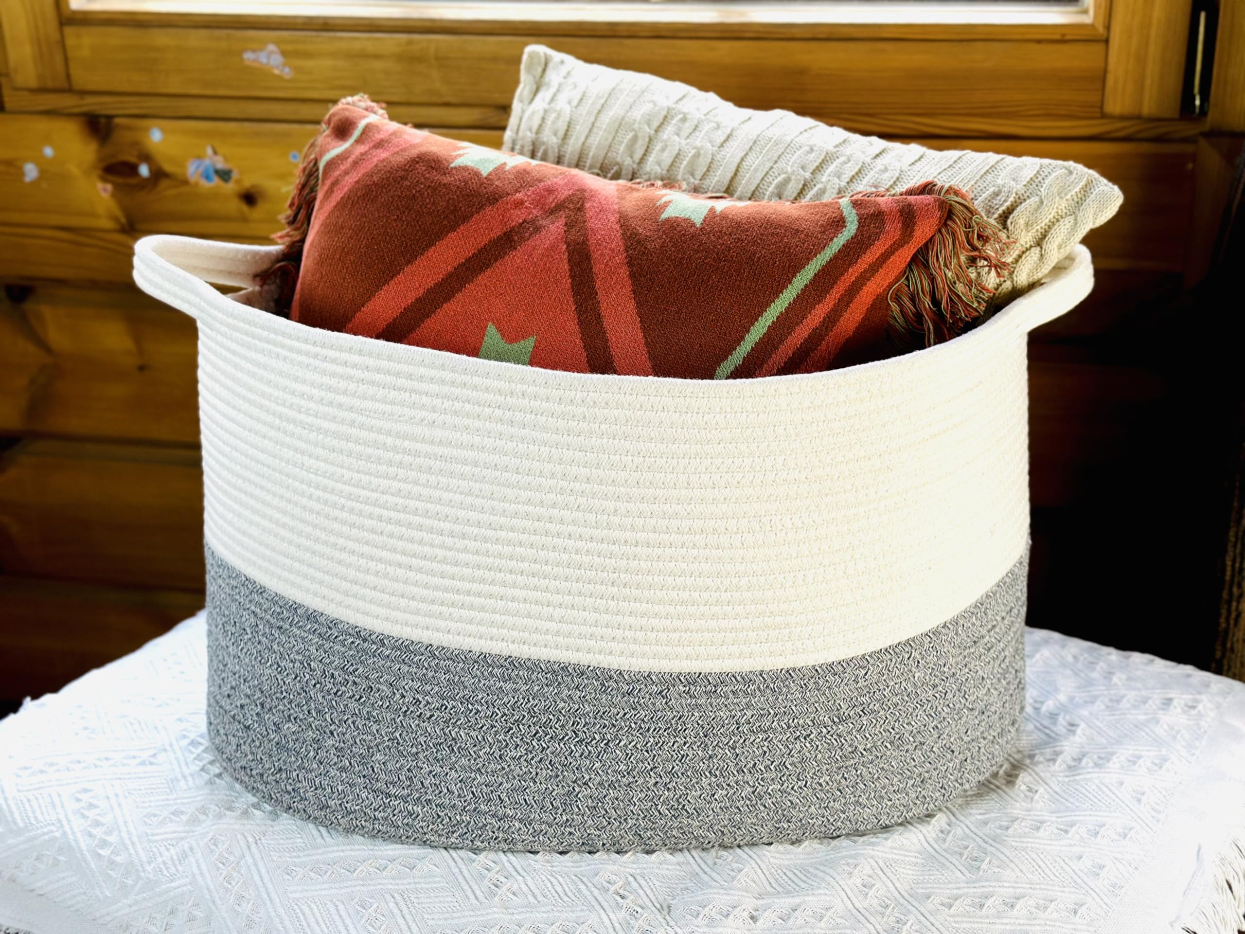 XXX Large Woven Rope Storage Basket (23