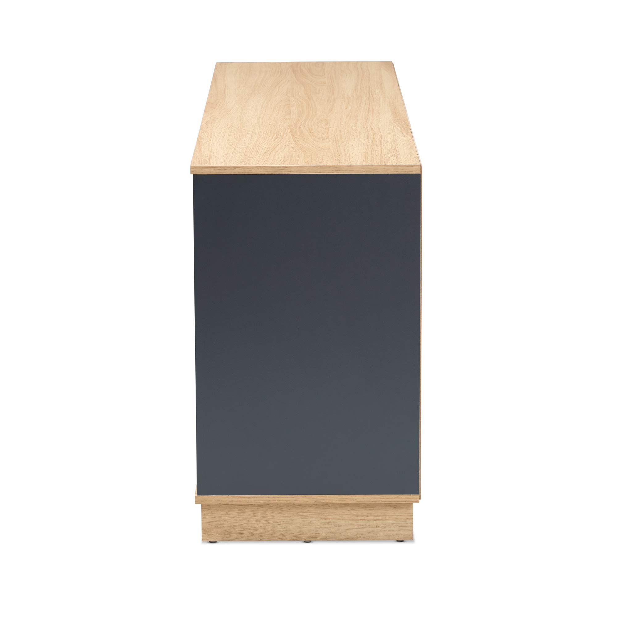 Baxton Studio Modern Sideboard & Buffet Server - White, Oak, Grey Finish - Entryway, Dining Room, Living Room Storage Furniture