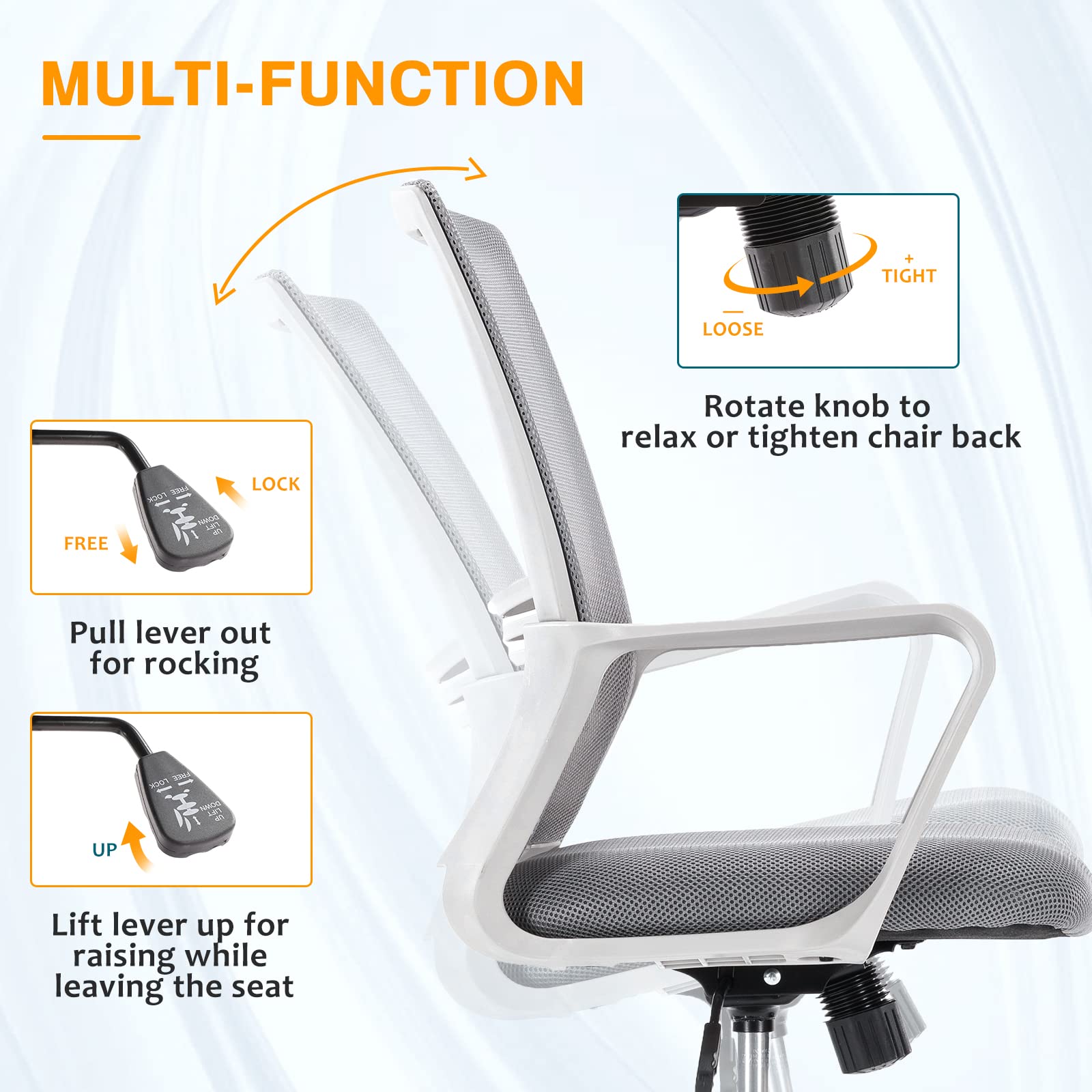 OLIXIS Adjustable Drafting Chair - Ergonomic Tall Office Chair with Foot Ring, Standing Desk Support & Breathable Mesh Seat - Swivel Rolling Stool for Artists, Architects & Home Office Use