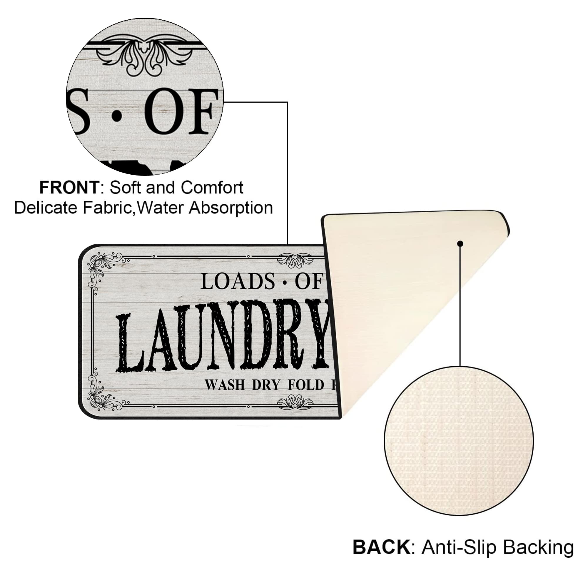 Non-Slip Laundry Room Rug Runner - 20