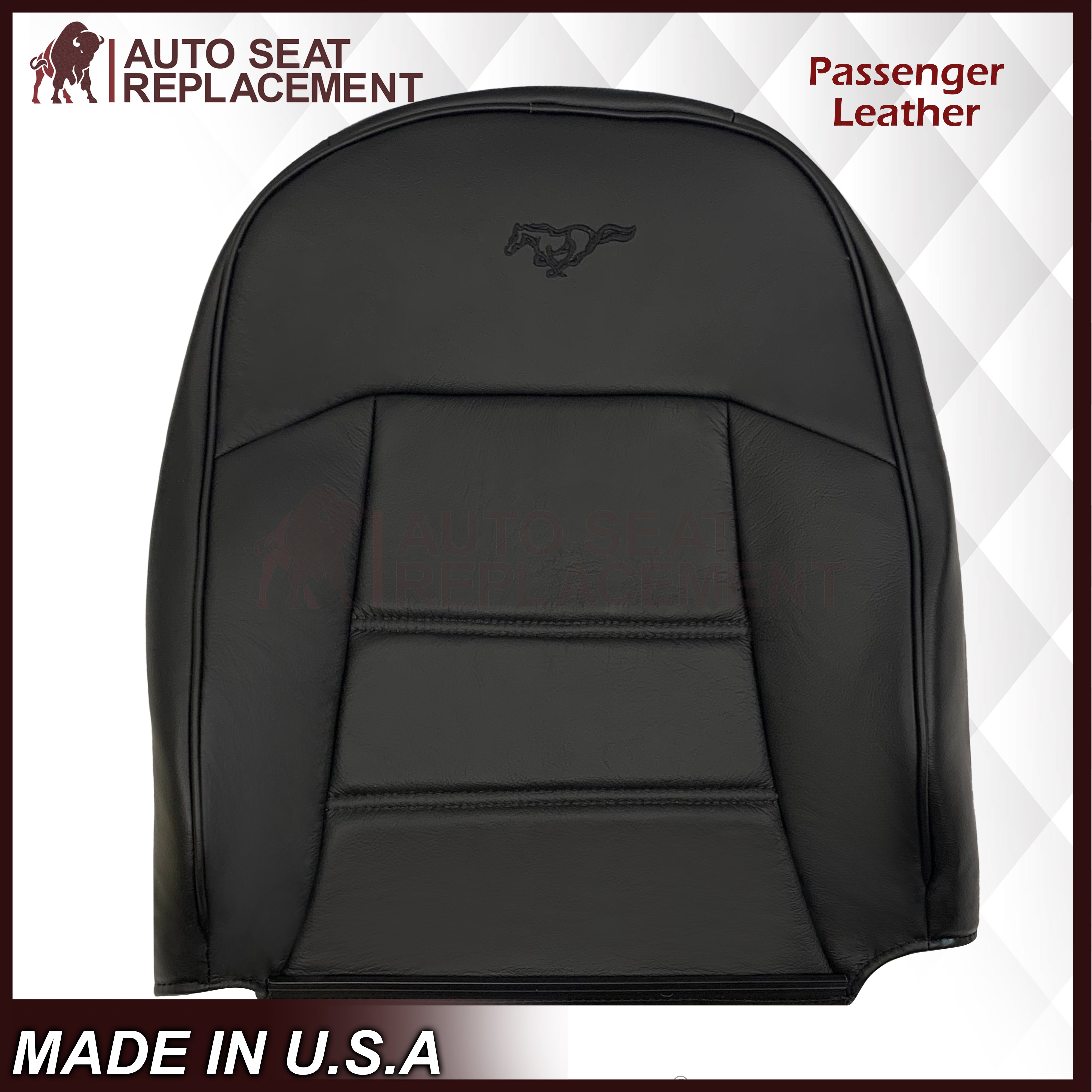 1999-2004 Ford Mustang V6 Replacement Seat Covers - Ebony Black Leather/Cloth Options | Perfect for Car Restoration & Customization