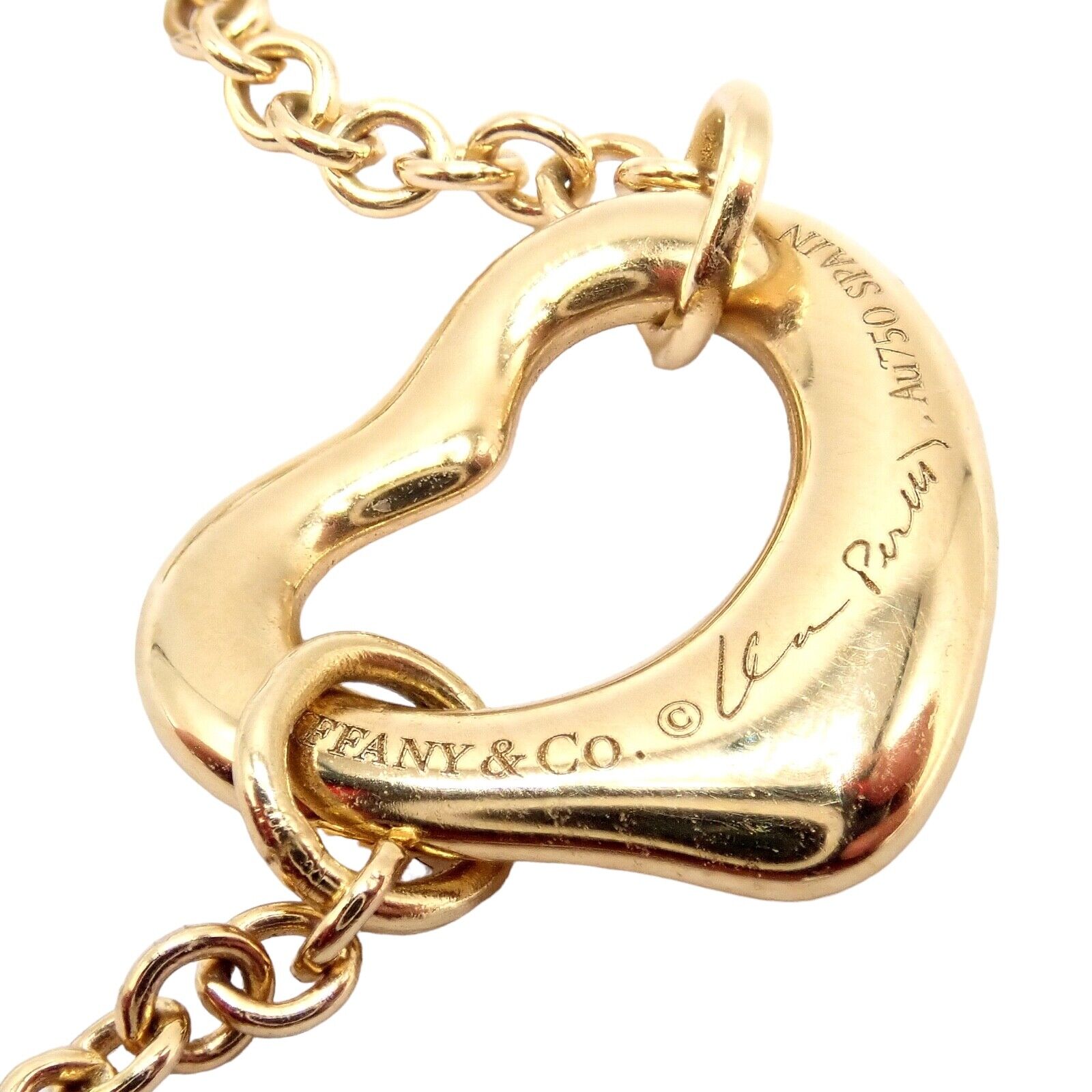 Vintage Tiffany & Co. 18k Yellow Gold Peretti 5 Loving Heart Bracelet - Elegant Jewelry Gift for Women, Anniversary & Special Occasions