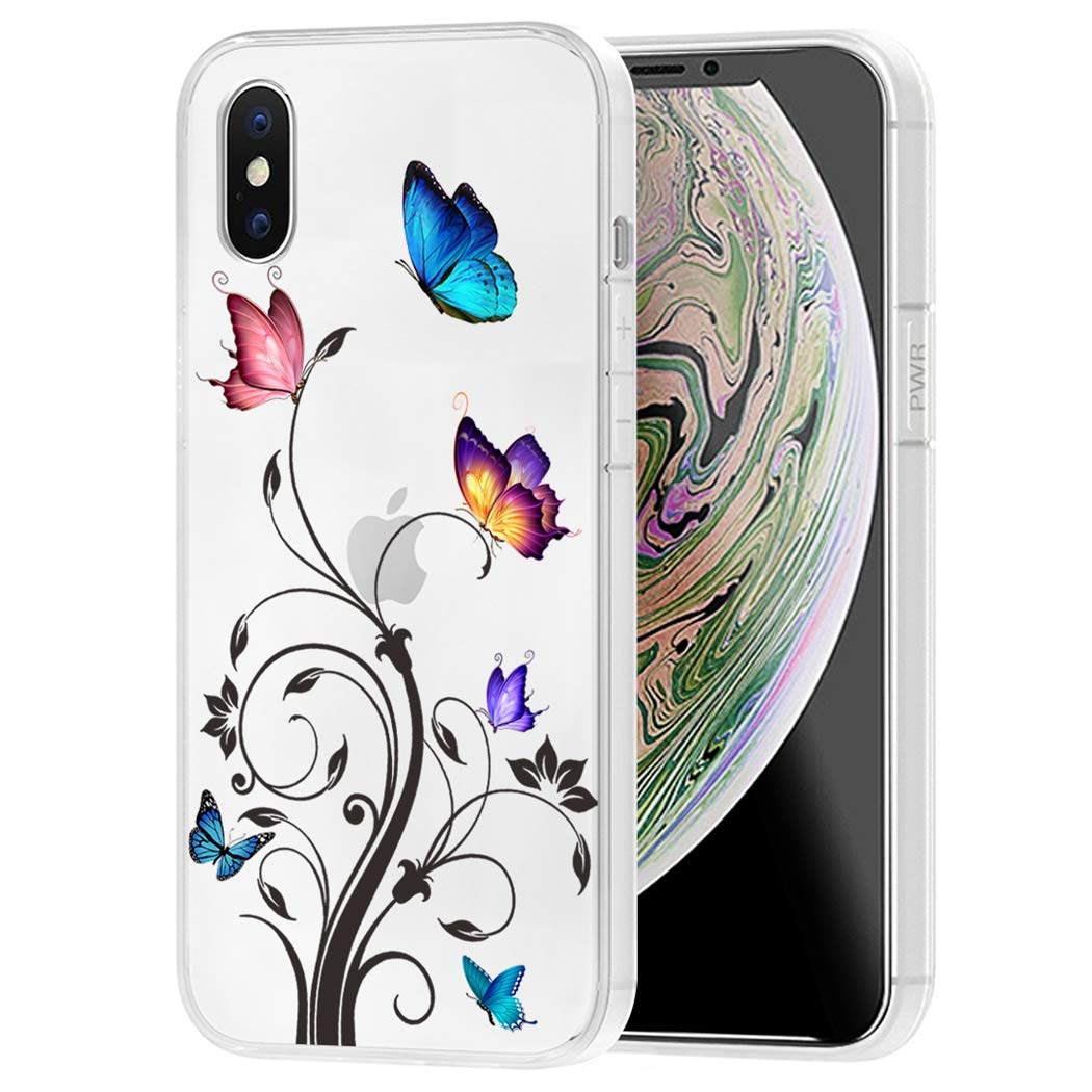 Premium Clear TPU Shockproof Protective Phone Case for iPhone Xs Max (6.5 inch) - Butterfly Design, Soft Transparent Cover for Women & Girls | Perfect for Everyday Use, Work, Travel & Outdoor Activities