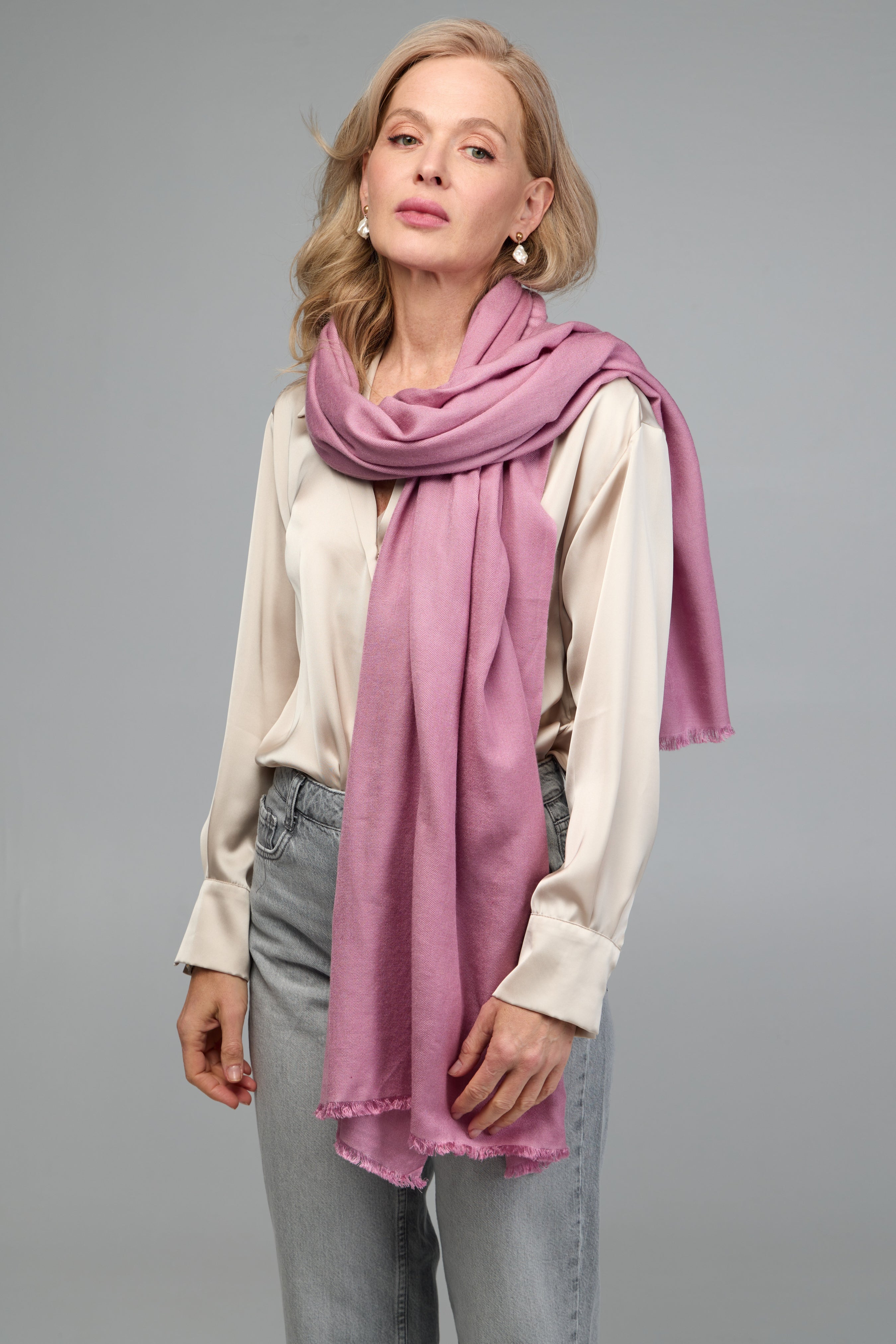 Luxury Cashmere Silk Scarf for Women - Soft Winter Wrap Shawl - Perfect for Office, Travel & Special Occasions