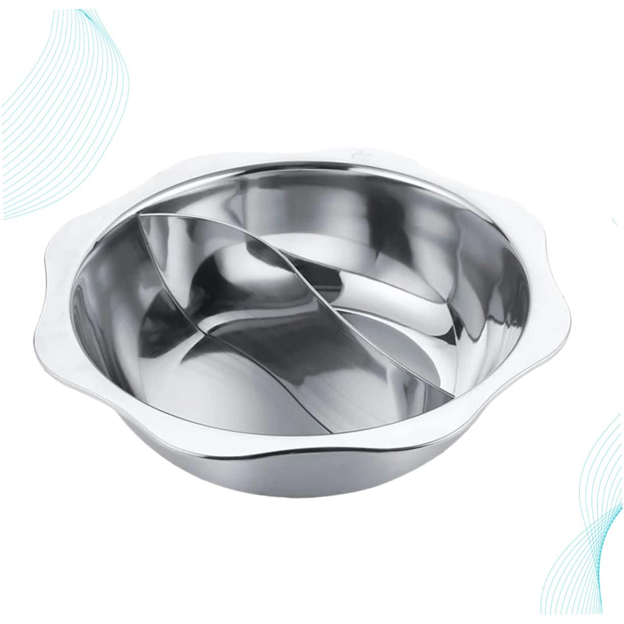 DOITOOL Stainless Steel Hot Pot with Divider - 6 Quart Induction Compatible Cookware Set for Shabu Shabu, Korean BBQ & Family Dining