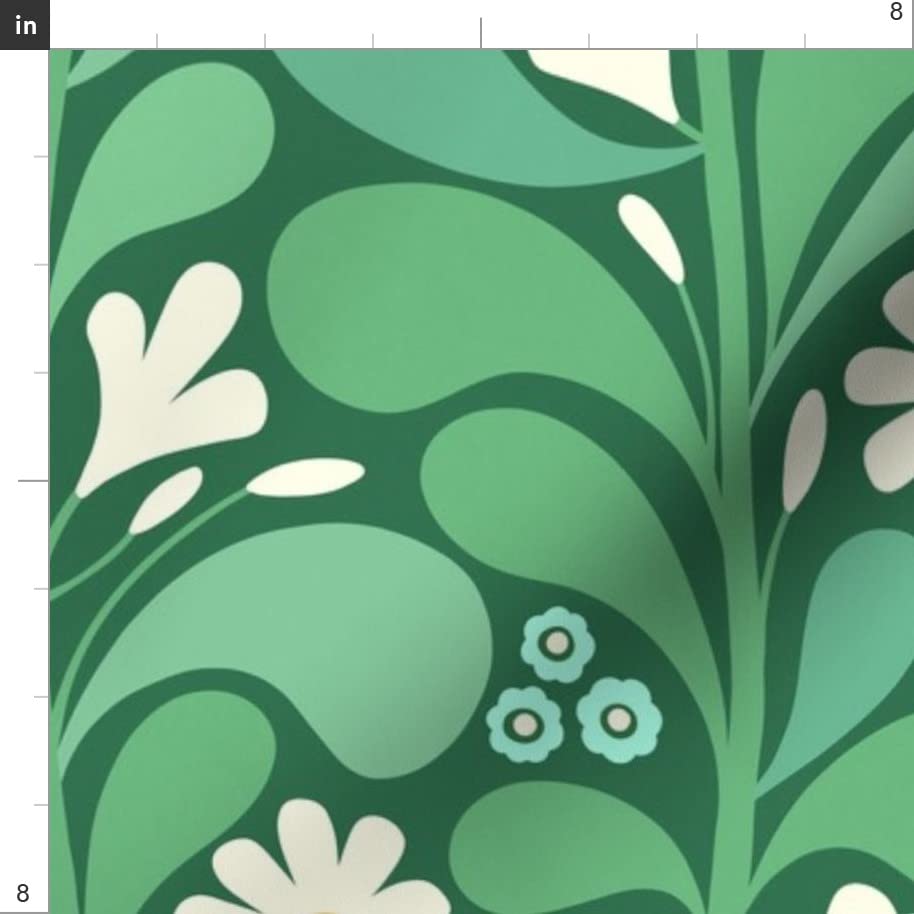 Daisies Floral Printed Chiffon Fabric - Fat Quarter for Sewing, Fashion Apparel, Dresses & Home Decor | Spring Nature Botanical Leaves Design | Perfect for DIY Crafts, Quilting & Upholstery Projects