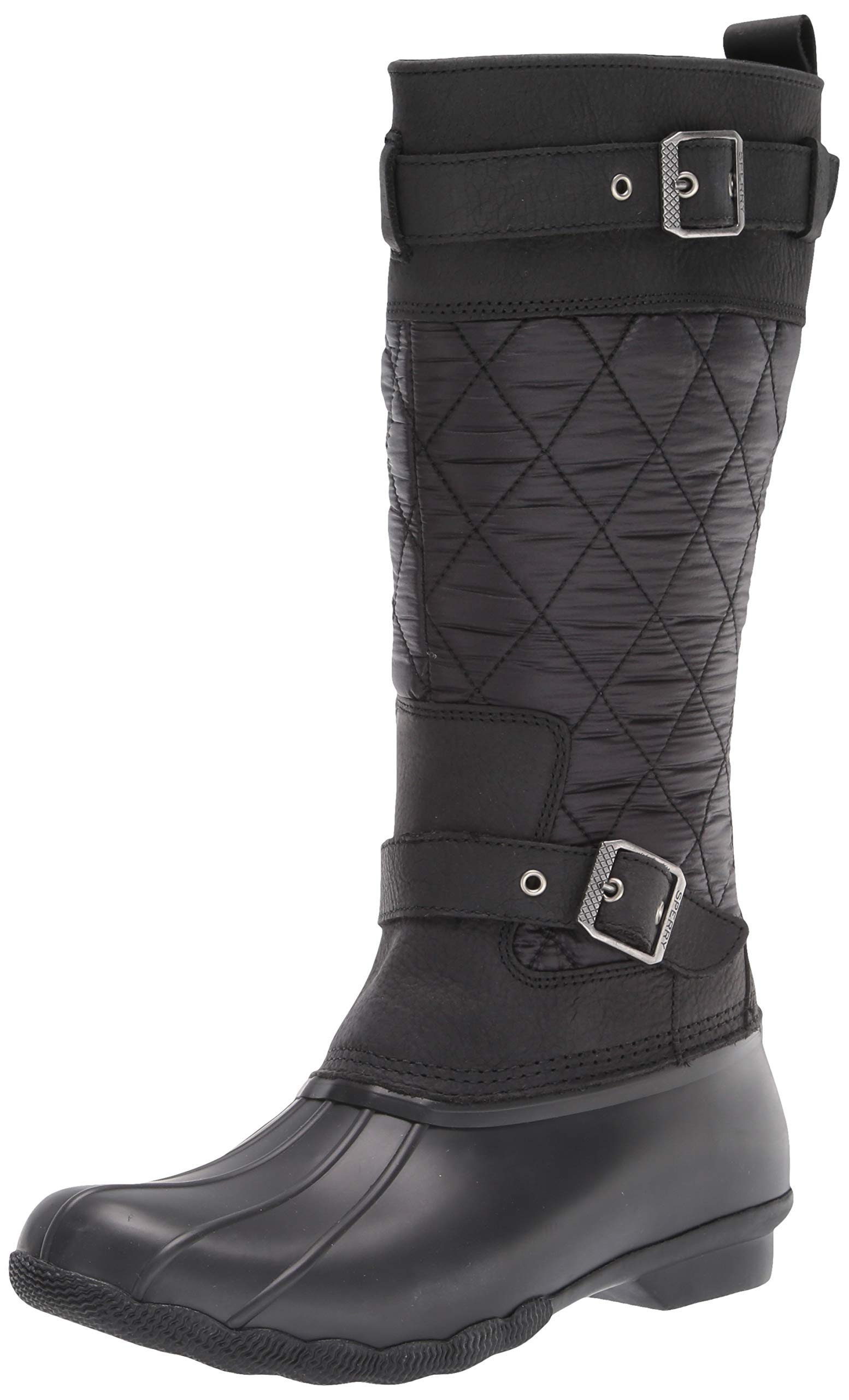 Sperry Women's Waterproof Saltwater Tall Buckle Rain Boots for Women - Slip-Resistant Comfortable Rain Boots for Outdoor, Hiking, and Wet Weather