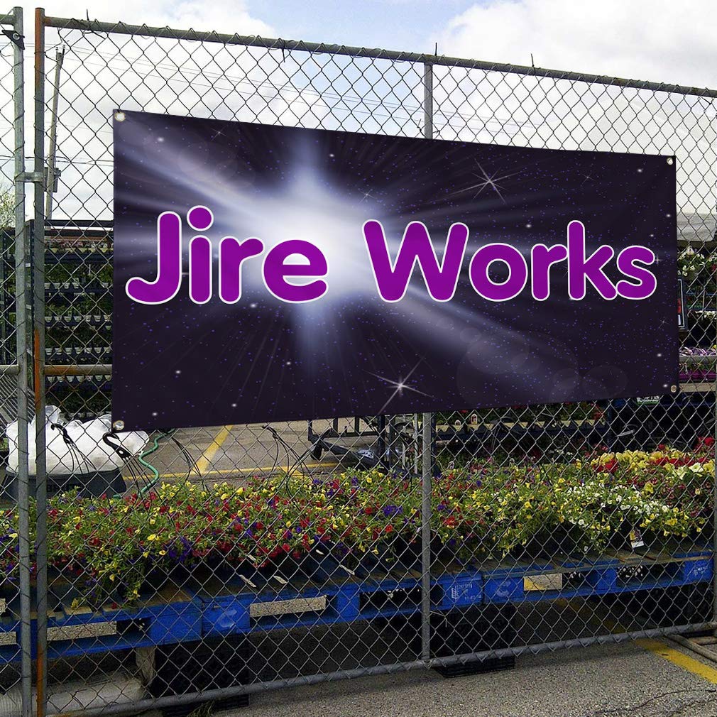 Vinyl Banner 48x96 Inches - Weatherproof Outdoor Advertising Sign with 8 Grommets for Retail, Industrial & Yard Use | Multiple Sizes Available | Jire Works | Perfect for Events, Sales & Business Promotion