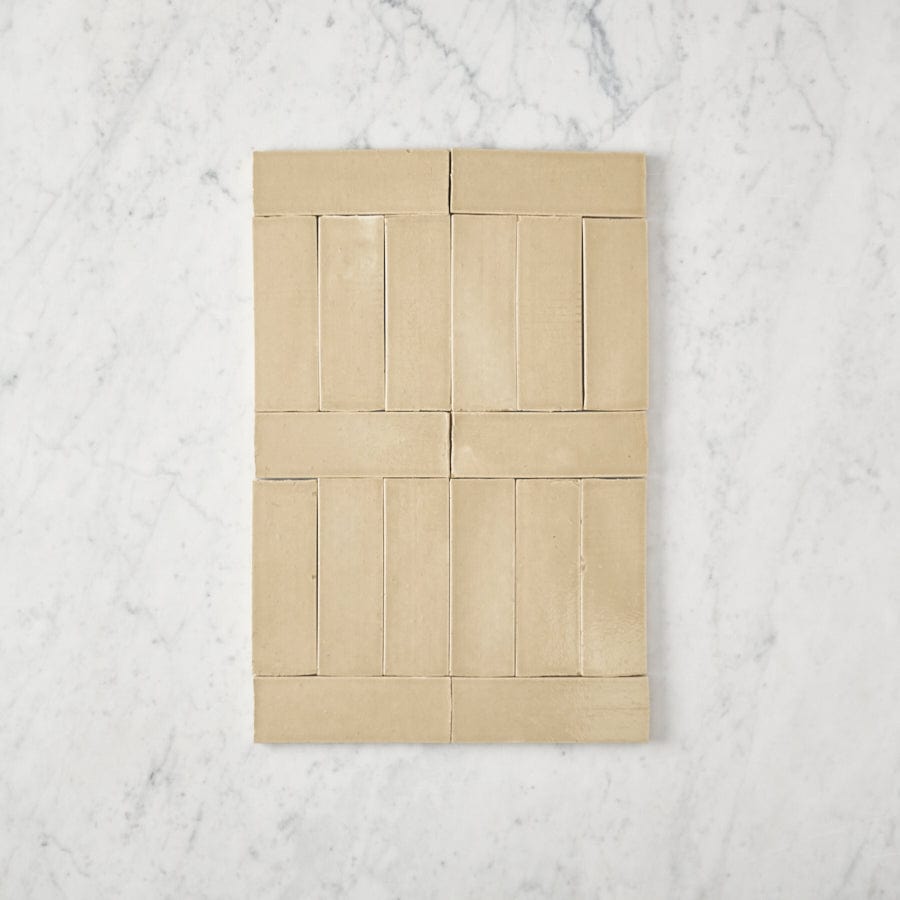 Premium Noosa Gloss Zellige Beige Subway Tile - 3x6 Inch Ceramic Wall & Backsplash Tiles - Perfect for Kitchen, Bathroom & Fireplace Renovation