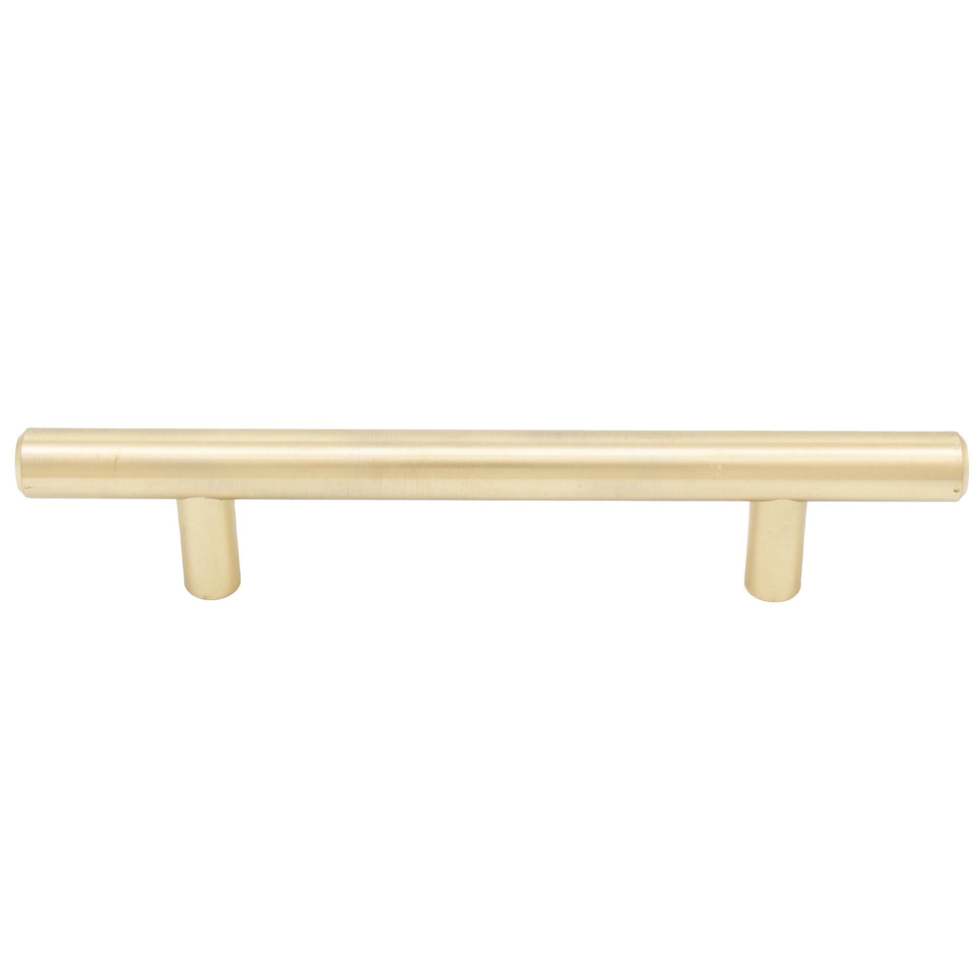 Stone Harbor Hardware Bar Cabinet Pull - 96mm Center to Center, 156mm Overall Length, Satin Brass Finish - Perfect for Kitchen Cabinets, Bathroom Vanities & Furniture Drawers