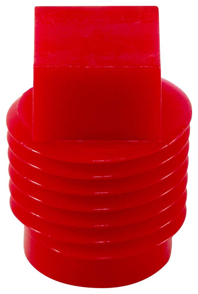Caplugs P-38 P Series Plastic Threaded Plugs for NPT/NPS Pipe Fittings - 1000 Pack, Red HD-PE, 3/8
