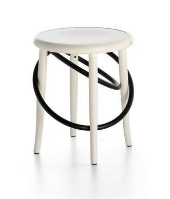 GTV Cirque Two Tone Bentwood Stool - Modern Accent Stool for Living Room, Bedroom & Entryway - Handcrafted Wooden Bar Stool with Elegant Design