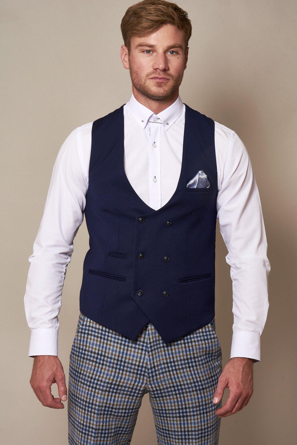 KELLY Royal Blue Double Breasted Waistcoat Vest for Women - Formal Business Blazer Jacket Alternative - Perfect for Office, Weddings & Special Occasions