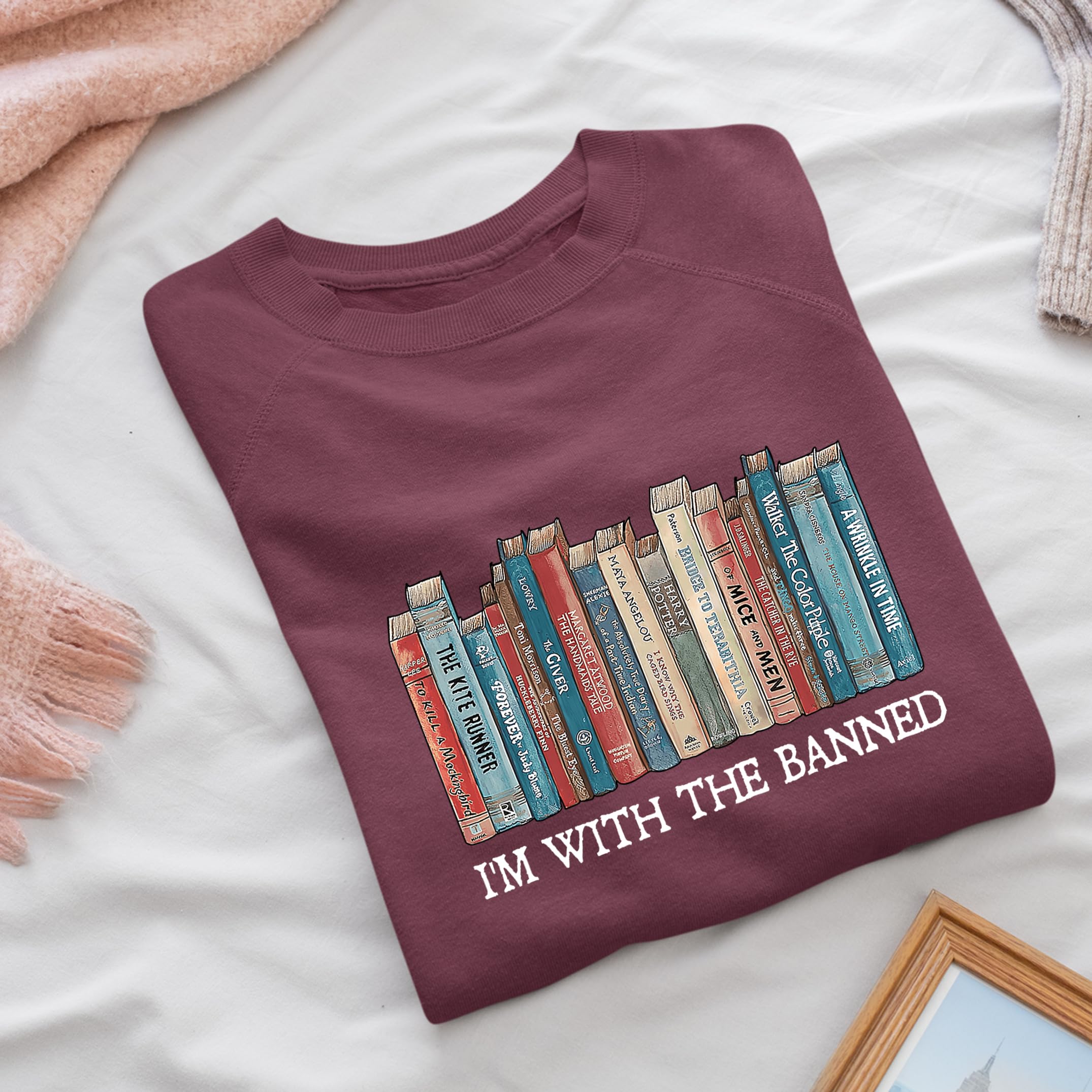 Banned Books Sweatshirt - Unisex Soft Graphic Reading Top for Librarians & Book Lovers
