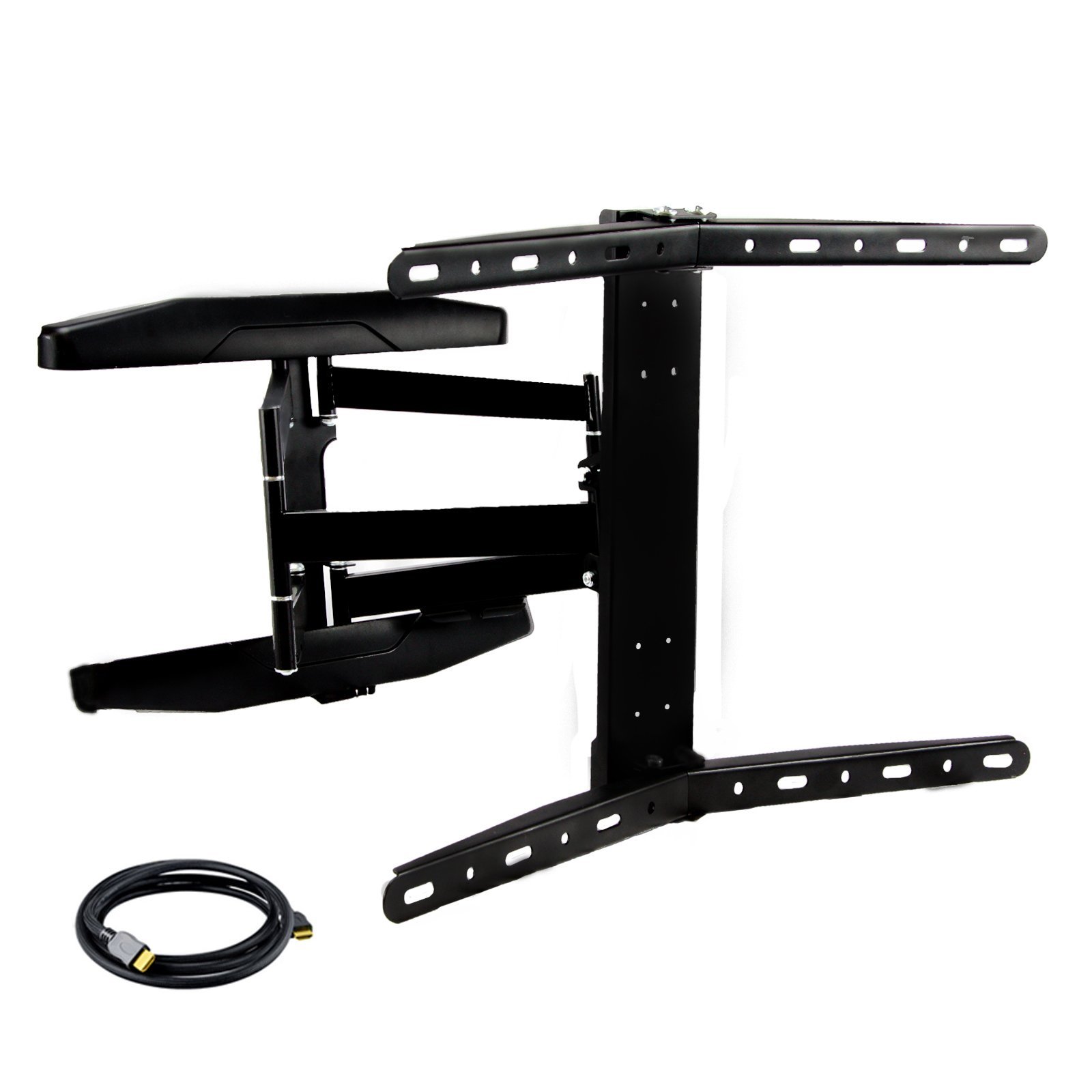 Full Motion TV Wall Mount Bracket for 32-70 Inch Curved Flat Screens - Articulating Arm with HDMI Cable Included - Perfect for Living Room, Bedroom & Office Setup