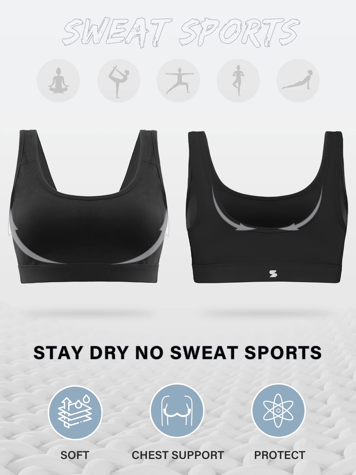 Stelle Women's Strappy Sports Bra - Full Coverage Criss Cross Back Yoga Bra with Padded Support for Workout, Running & Gym - Comfortable Activewear for High-Impact Exercise