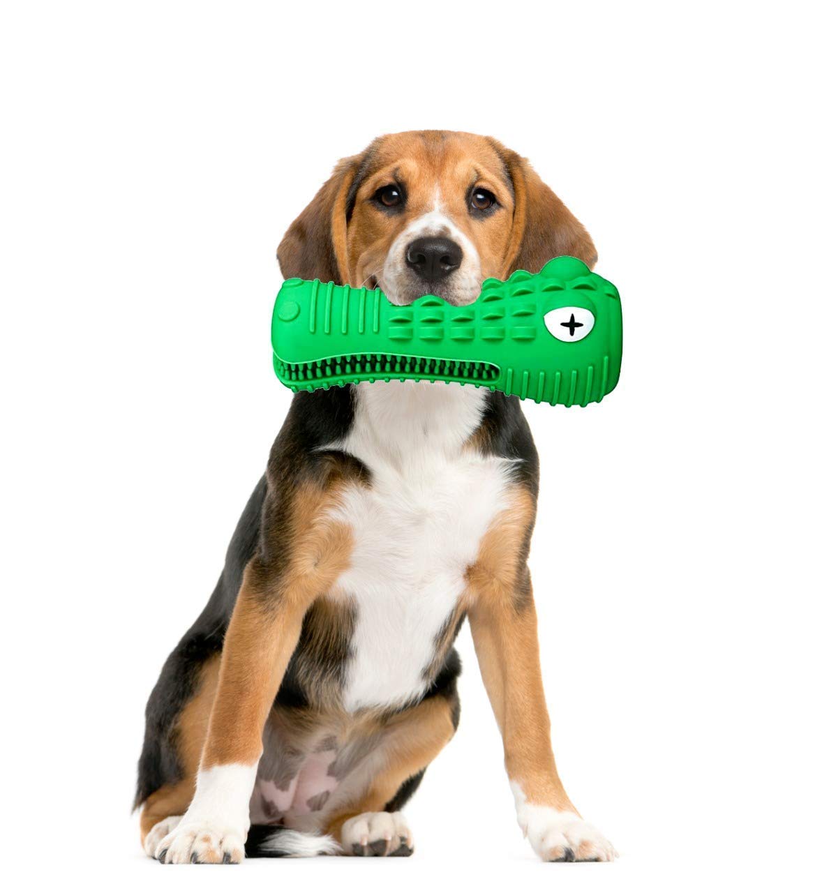 Durable Indestructible Dog Chew Toys for Aggressive Chewers - Alligator Shaped Rubber Chew Toy for Large, Medium & Small Breed Dogs - Teeth Cleaning & Squeaky Sound for Playtime - Perfect for Puppy Teething, Training & Interactive Play