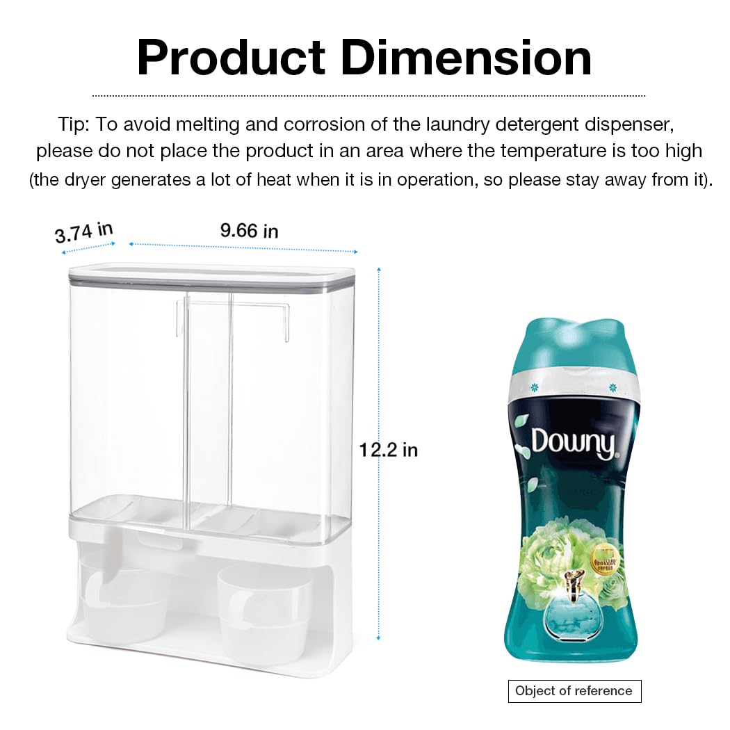 Eco-Friendly Laundry Beads Dispenser - BPA Free Detergent & Powder Organizer | Easy Access Scented Beads for Fresh Laundry | Perfect for Laundry Room, Closet & Travel Organization