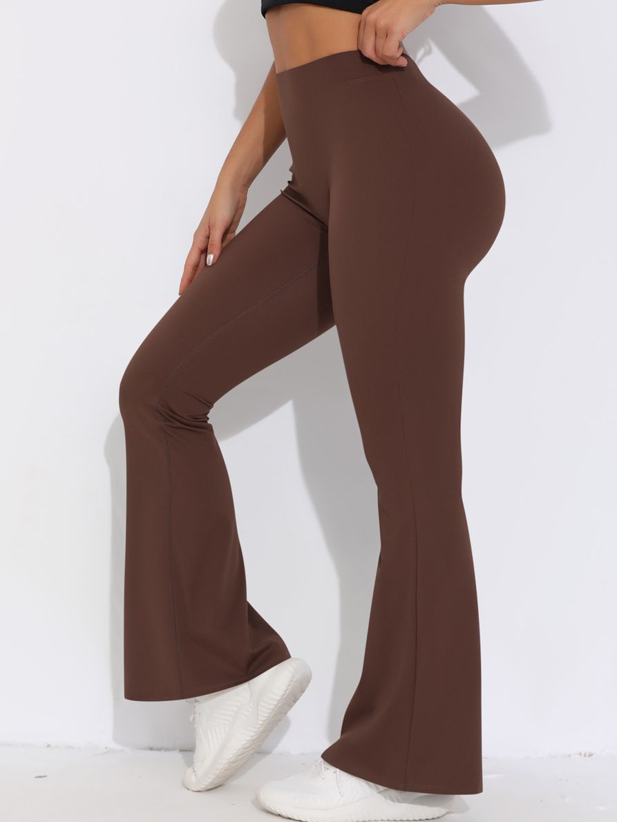ZASUWA Women's V-Shaped Waist Scrunch Butt Lifting High Waisted Quick Dry Flare Leggings - Perfect for Yoga, Workout & Casual Wear