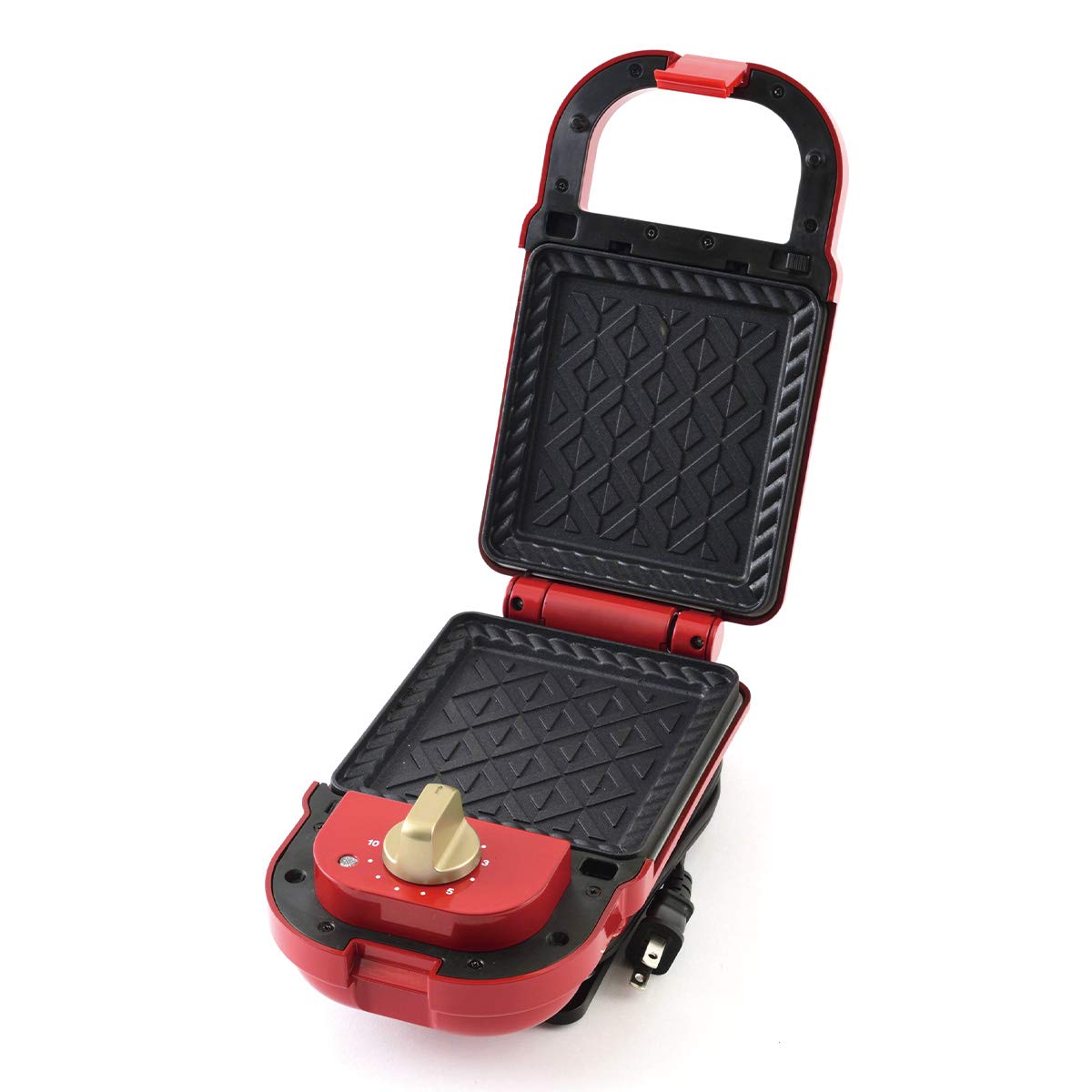 BRUNO Hot Sand Maker Single Sandwich Press (Red) BOE043-RD - Compact & Portable for Home, Office, Dorm | Perfect for Grilled Cheese, Paninis & Quick Meals