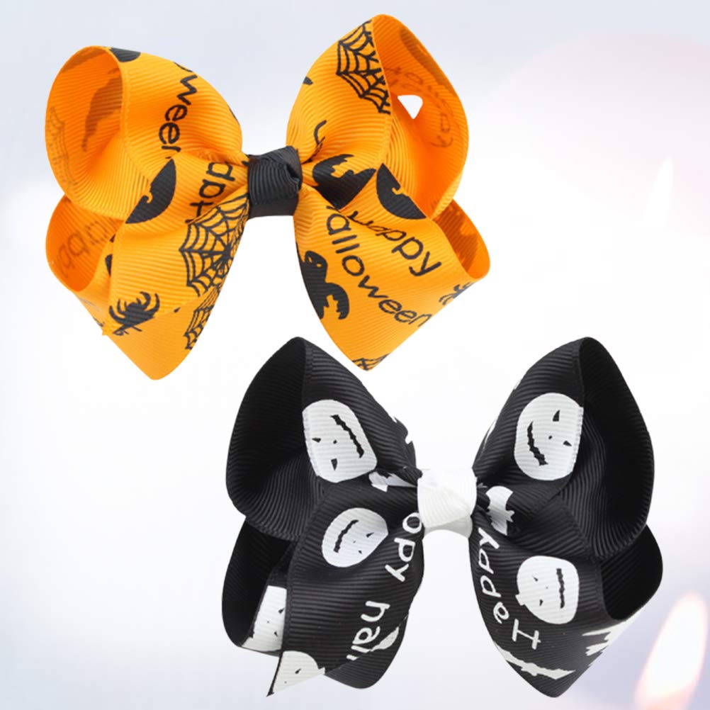 2pcs Halloween Spider Hair Clips for Kids - Pumpkin Pattern Hair Bows, Halloween Headwear & Costume Accessories for Girls, Boys, Toddlers | Perfect for Halloween Parties, Trick or Treating & Costume Events