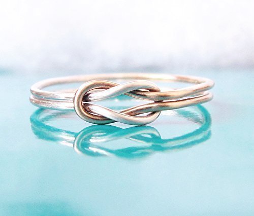 Double Love Knot Ring - 14K Gold & Sterling Silver Wedding Band for Couples - Perfect for Anniversaries, Engagements & Romantic Gifts