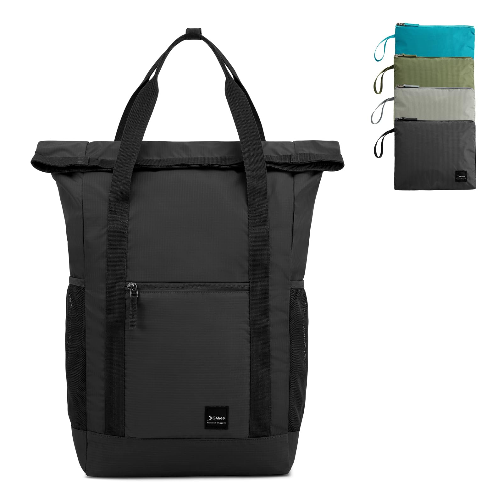 G4Free 40L Waterproof Lightweight Packable Backpack - Convertible Hiking Travel Daypack for Men & Women, Casual Outdoor Sports, Commuting, Camping (Black)