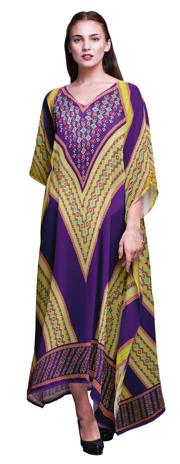 Women's Long Beach Kaftan - Flowy Bikini Cover Up Maxi Dress for Summer | Beachwear, Poolside Coverup, Vacation Outfit