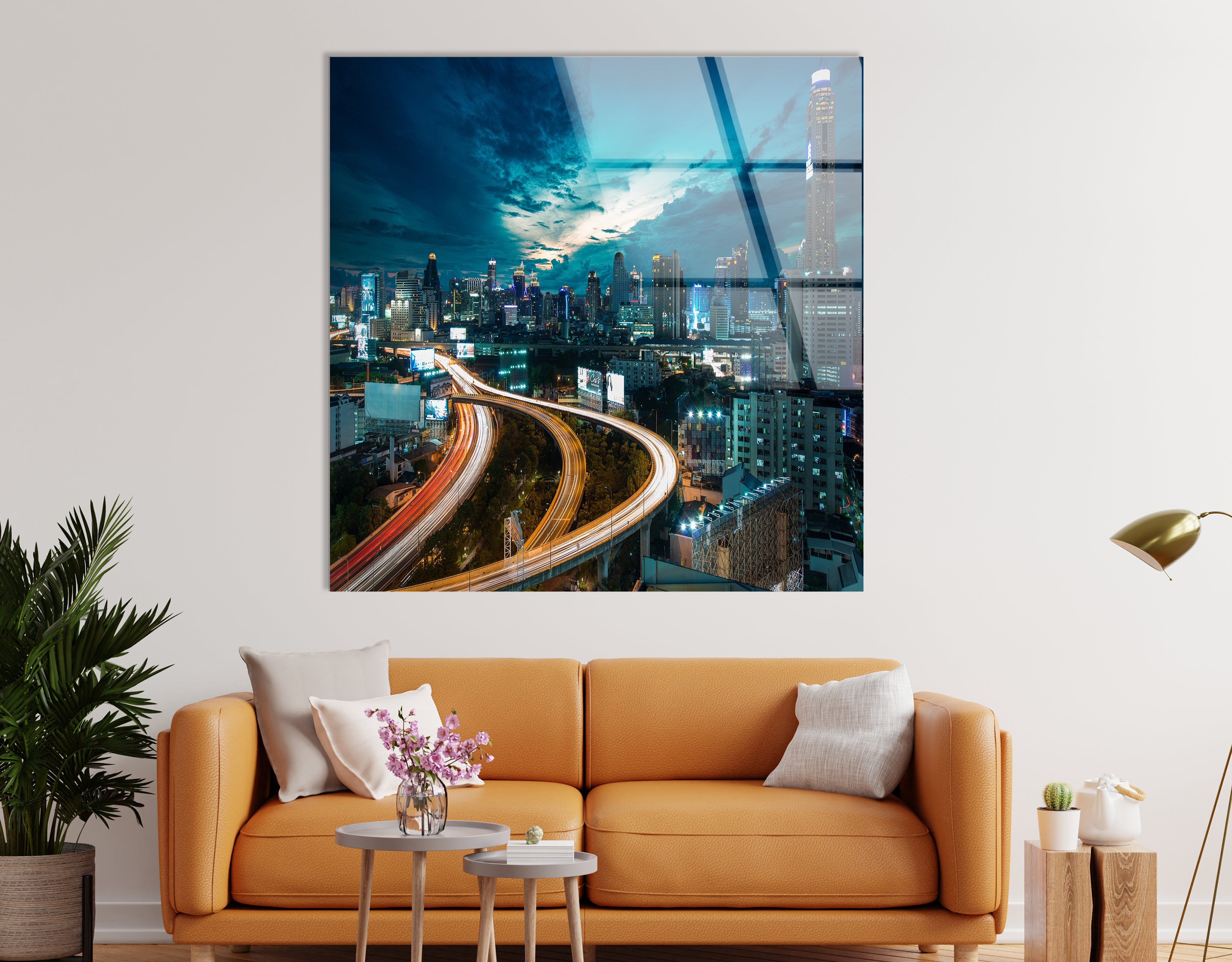 Bangkok Skyline Glass Wall Art – Stunning Night View of Thailand’s Iconic Cityscape | Modern Home & Office Decor | Perfect Gift for Travel Lovers & Cityscape Enthusiasts