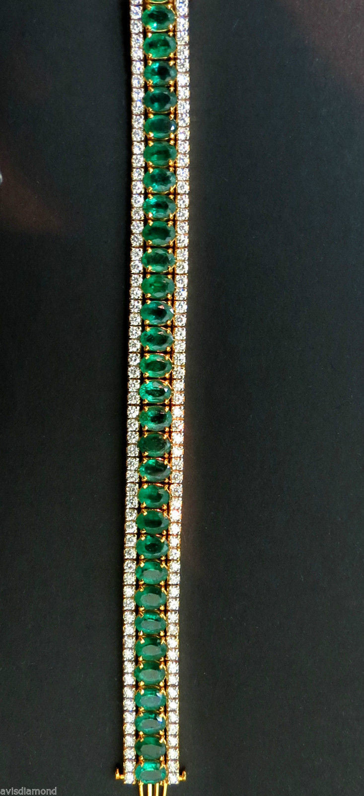 32CT Natural Vivid Green Emerald Diamond Bracelet - G/VS Multirow Tennis Bracelet for Women, Perfect for Weddings, Parties & Special Occasions