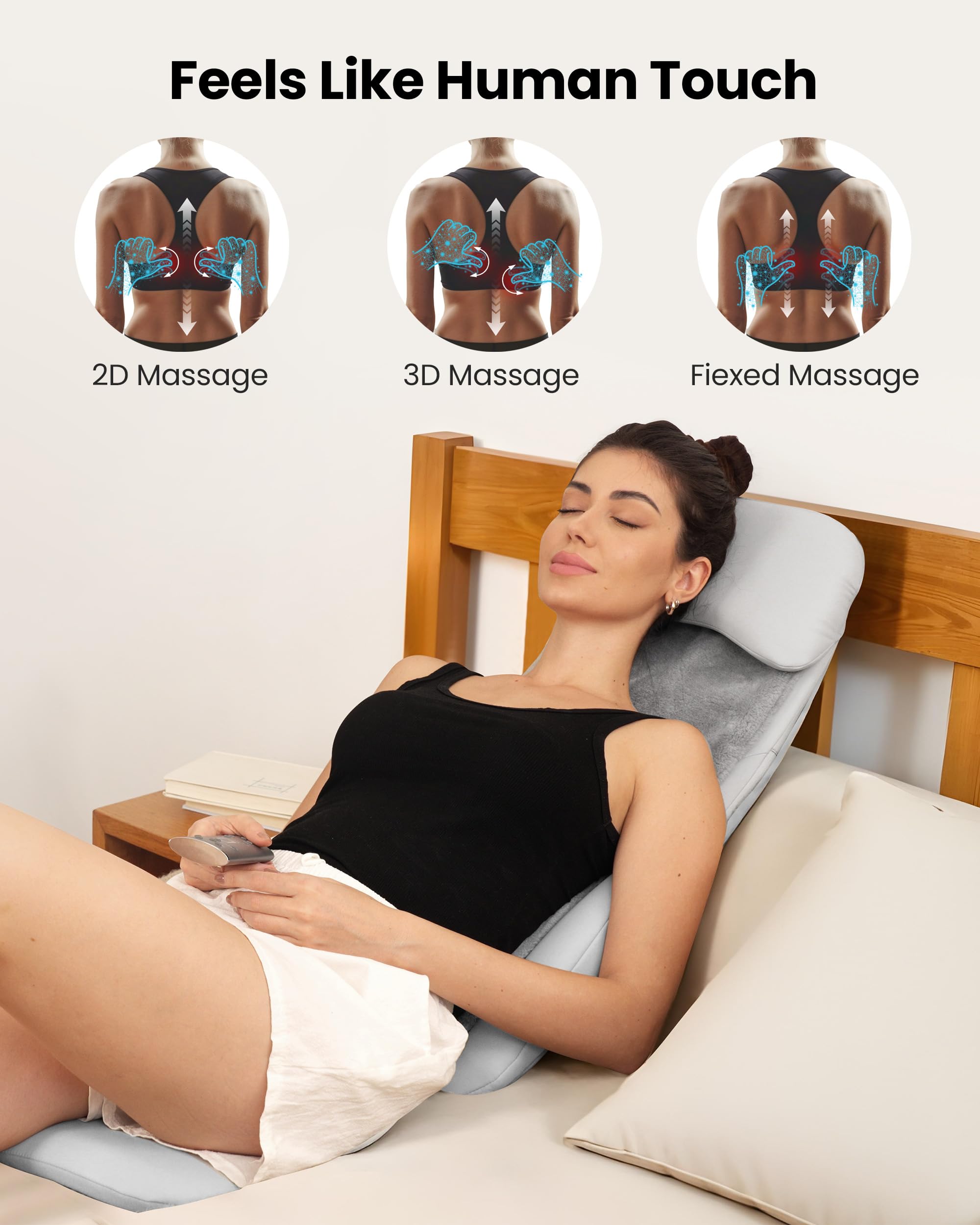 COMFIER Shiatsu Back Massager with Heat - Deep Tissue Kneading & Vibration Massage Chair Pad - 2D/3D Shiatsu Seat Cushion for Full Back Relief - Perfect Gift for Men & Women - Ideal for Home, Office, and Car Use